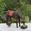 Dhokra Art Cow & Calf 12"