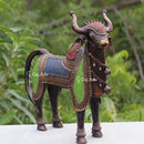 Dhokra Art Metal Nandi Statue 18"