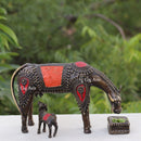 Dhokra Art Cow & Calf 12"