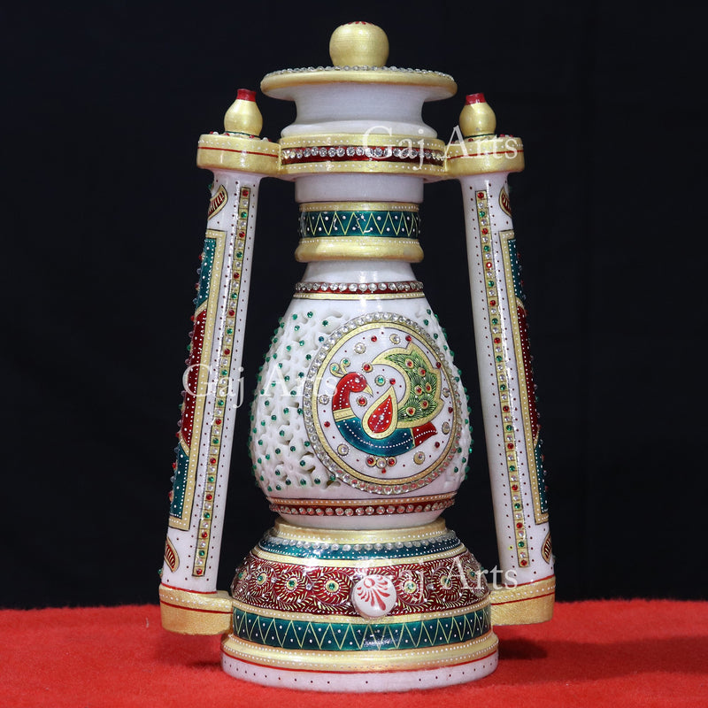 Antique Marble lantern lamps 12”