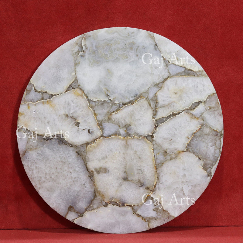 White Agate Table Top 25