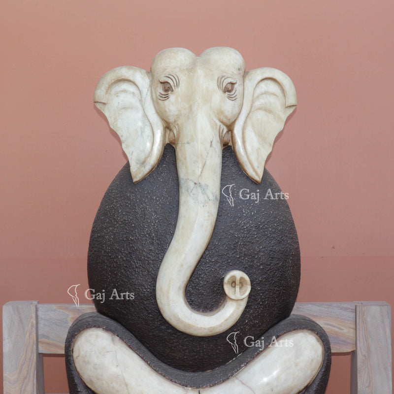 Modern White Ganesha Idol 44”