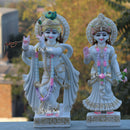 White Marble Ethiopia Radha Krishna Idol | 24 Inch