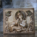 White Antique Finish Marble Korian Krishna Panel | 36 Inch