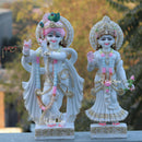 White Marble Ethiopia Radha Krishna Statue | 24 Inch