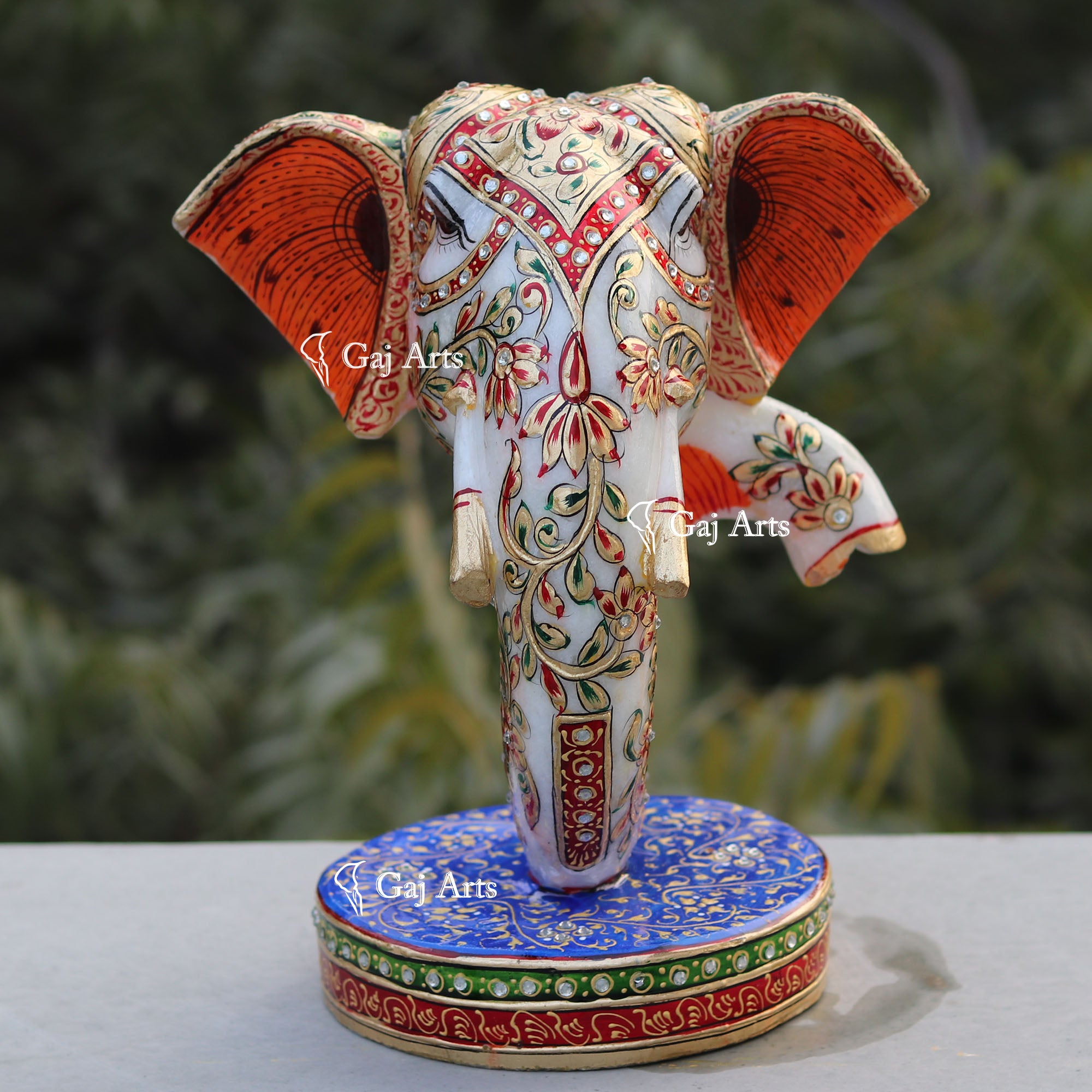 Modern Hand Painted Marble Ganesh Statue | 8 Inch