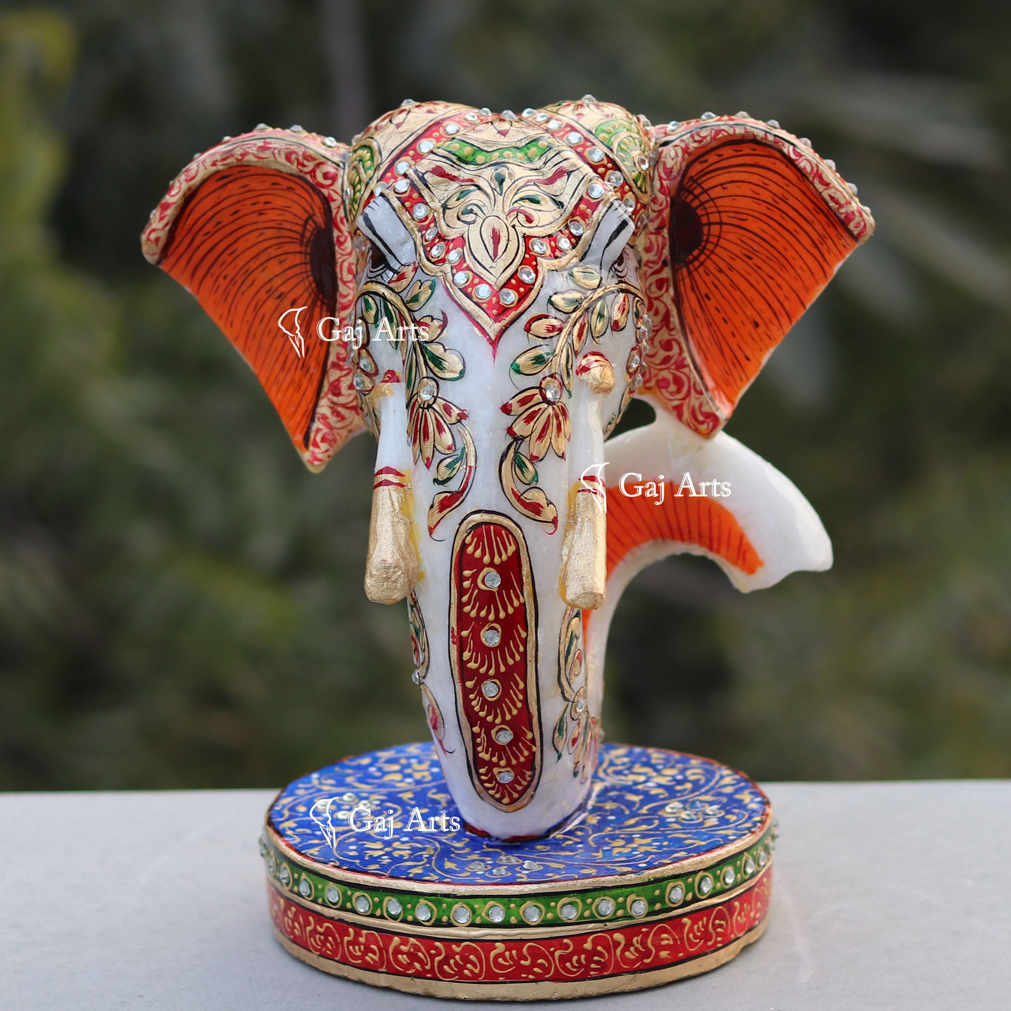 Modern Hand Painted Marble Ganesh Statue | 8 Inch
