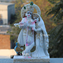 White Marble Ethiopia Radha Krishna Idol | 24 Inch