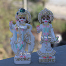 Gold Marble Radha Krishna Idol | 7 Inch