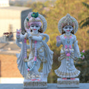 White Marble Ethiopia Radha Krishna Murti | 24 Inch