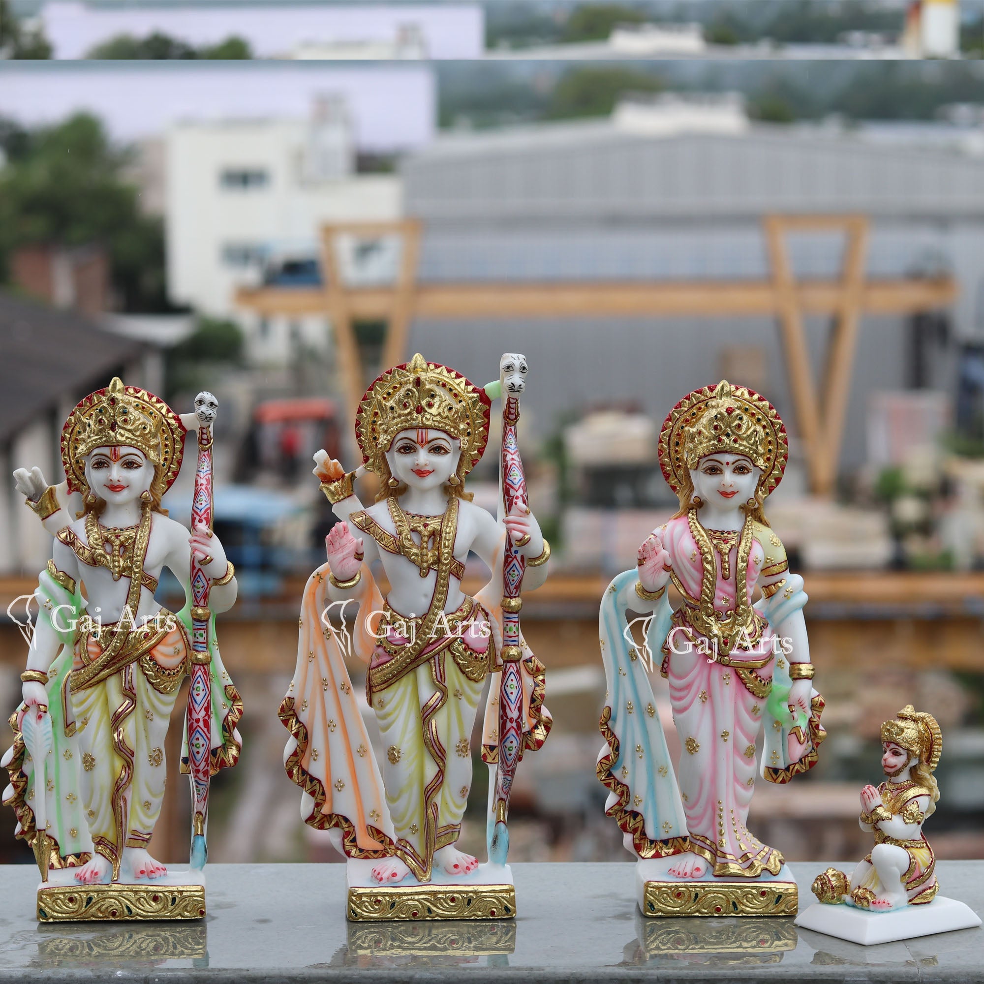 Natural Marble Ram Jodi Idol | 12 Inch