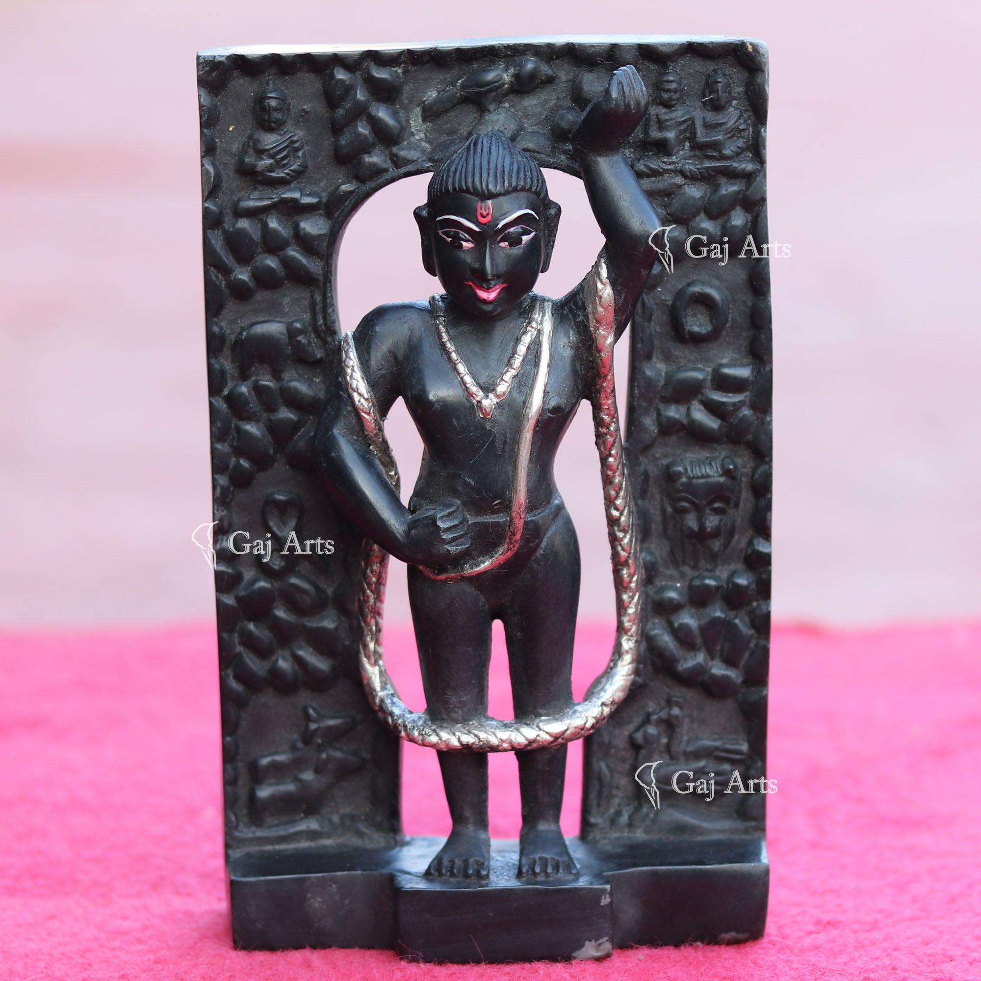 Rajasthan Black Marble Shreenath Ji Idol | 8 Inch