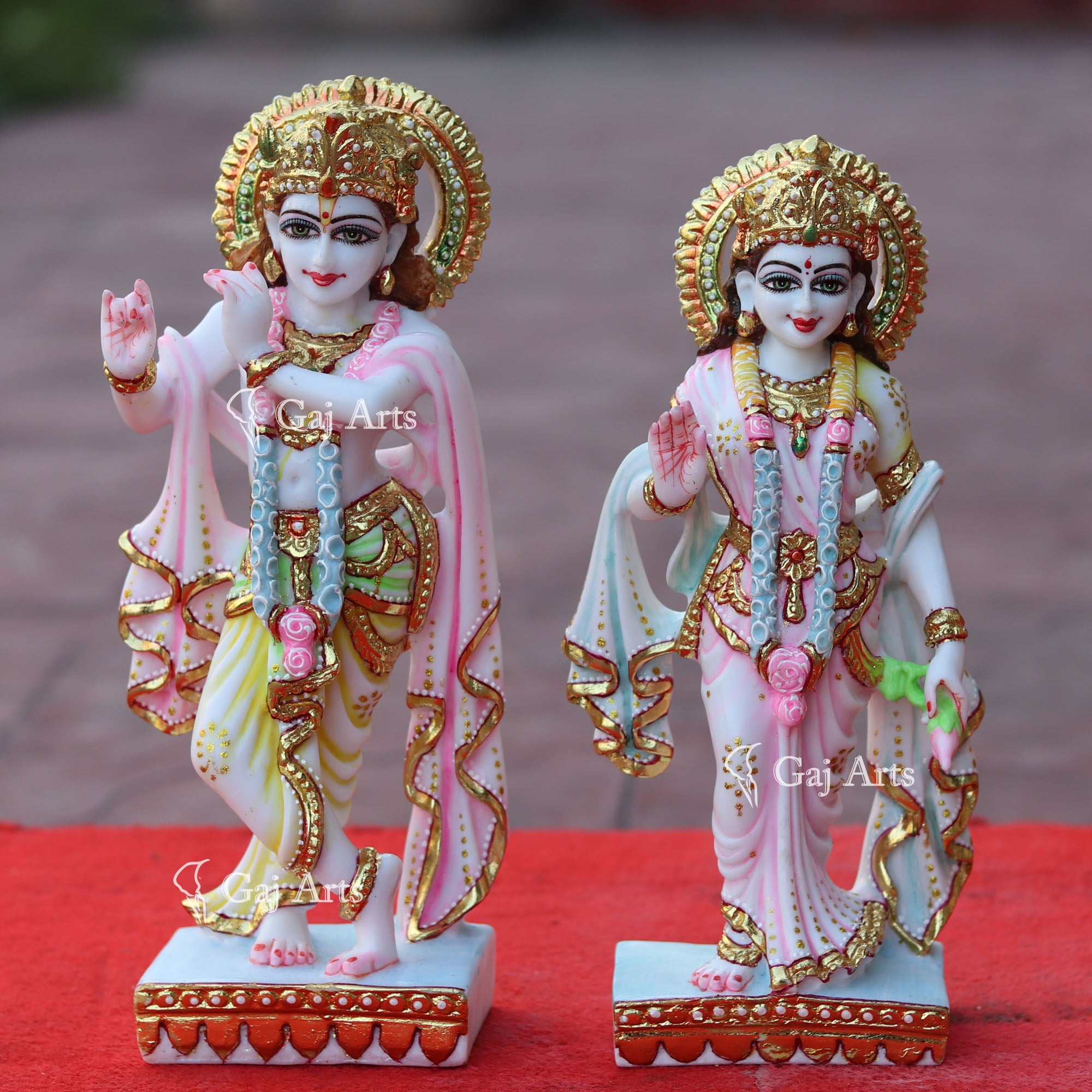 Marble Powder Radha Krishna Idol | 12 Inch