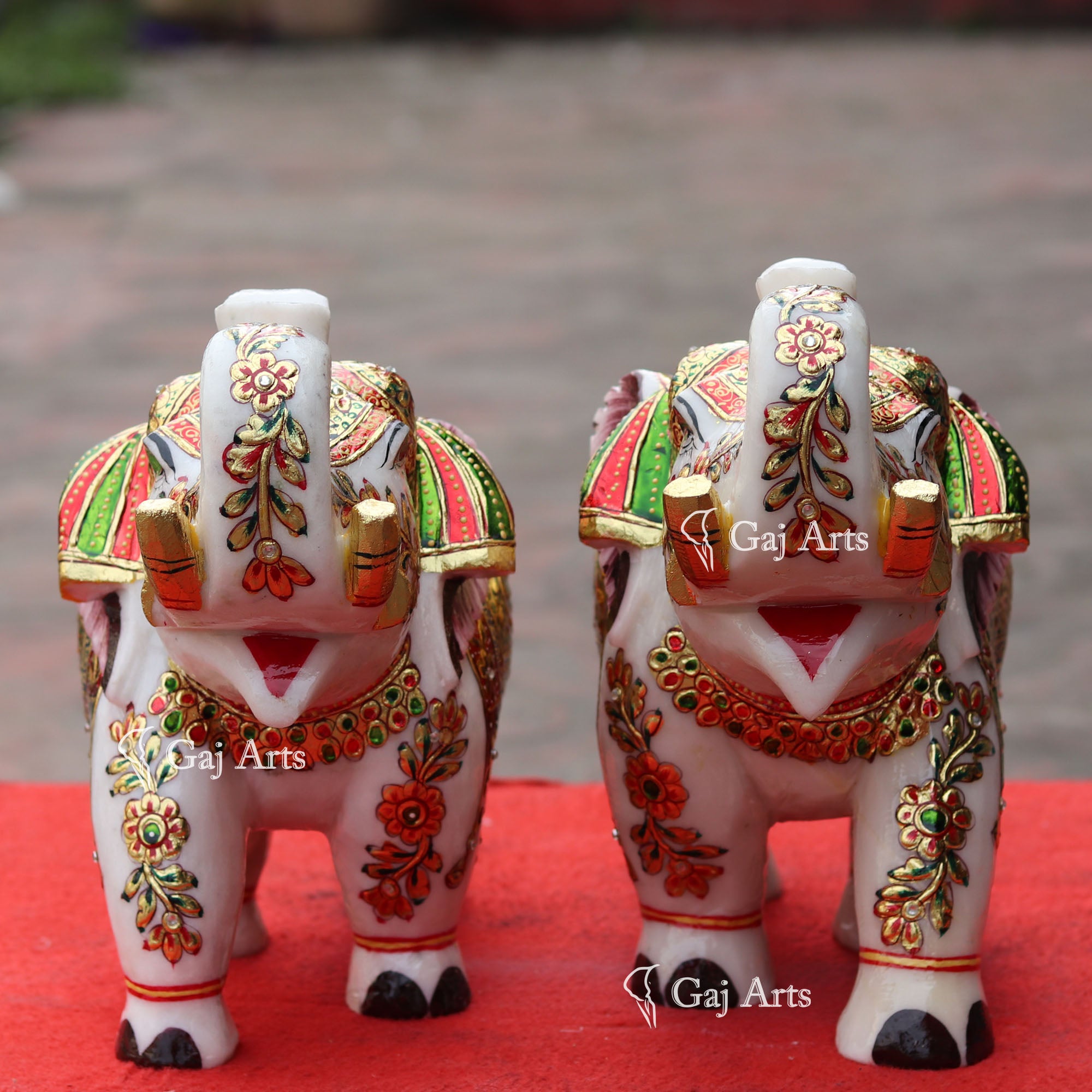 White Marble Elephant Idol | 12 Inch