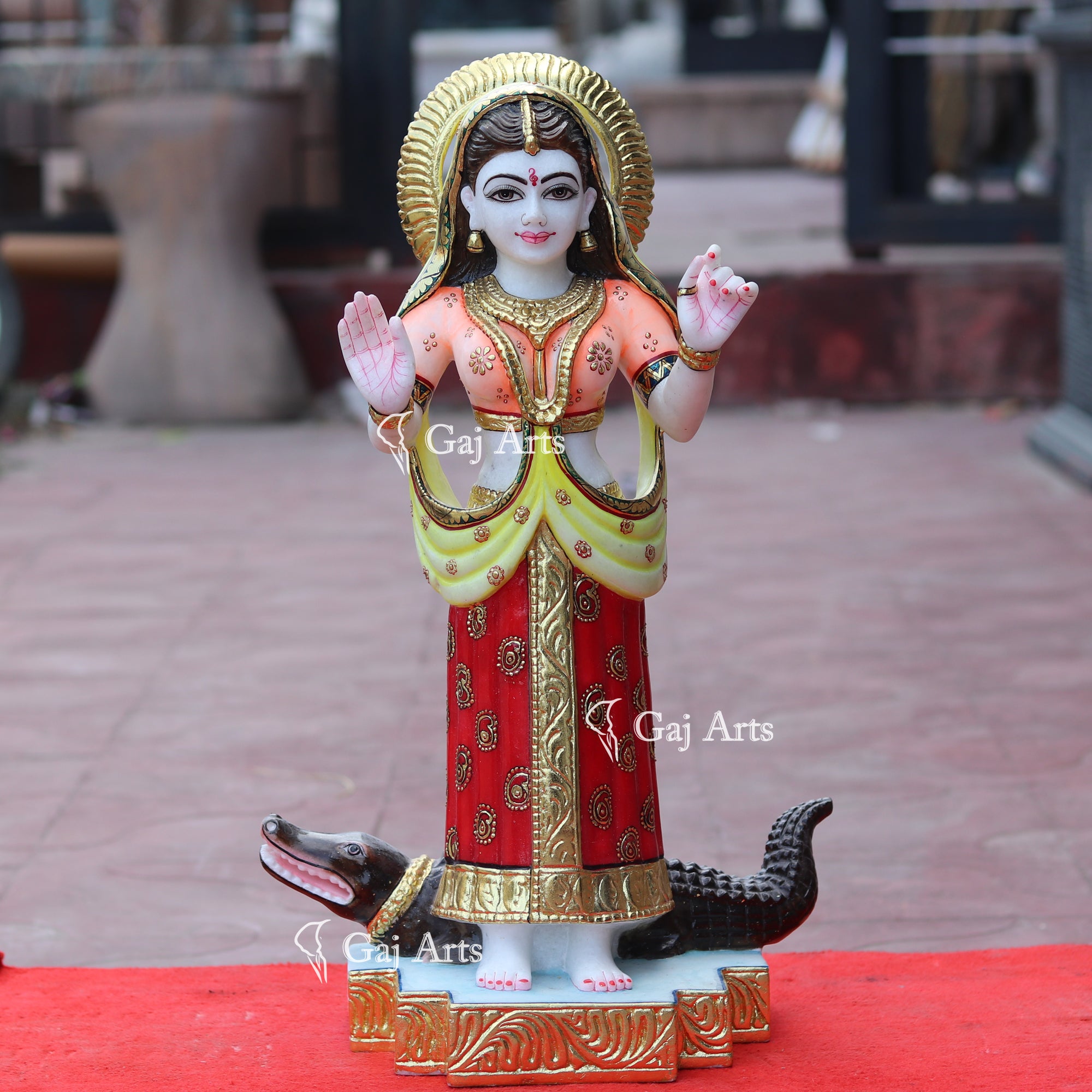 White Makrana Marble Khodiyar Maa Idol | 24 Inch