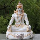 White Marble Ethiopia Shiva Statue | 18 Inch