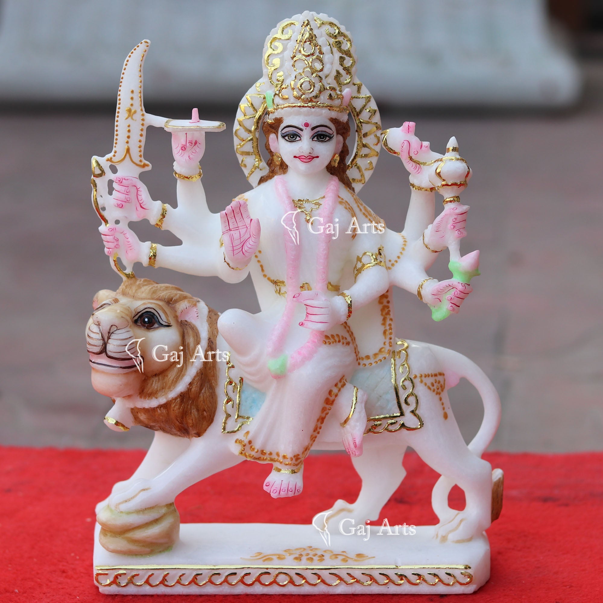Marble Durga Mata Idol | 11 Inch