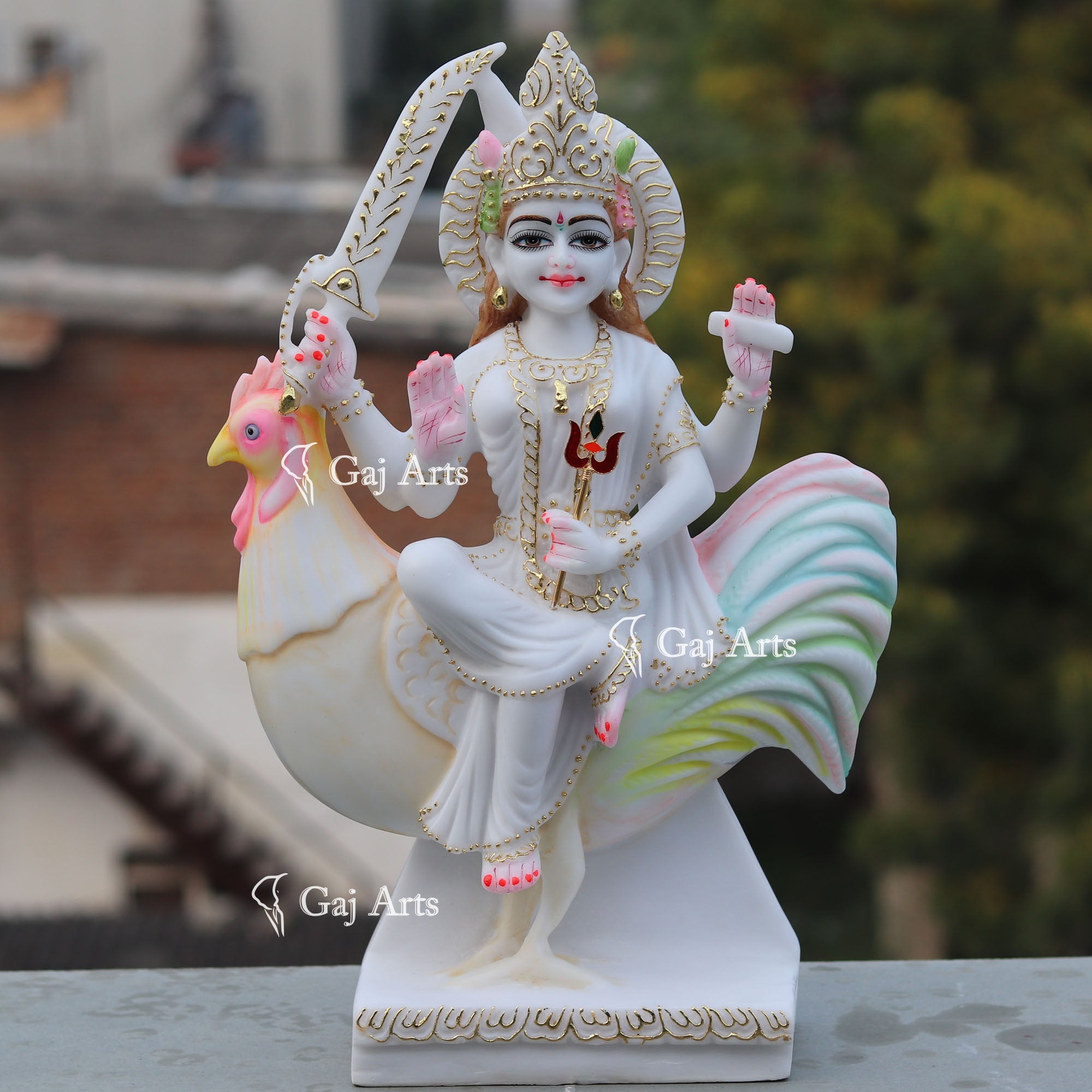 Marble Bahu Charni Mata Idol | 18 Inch