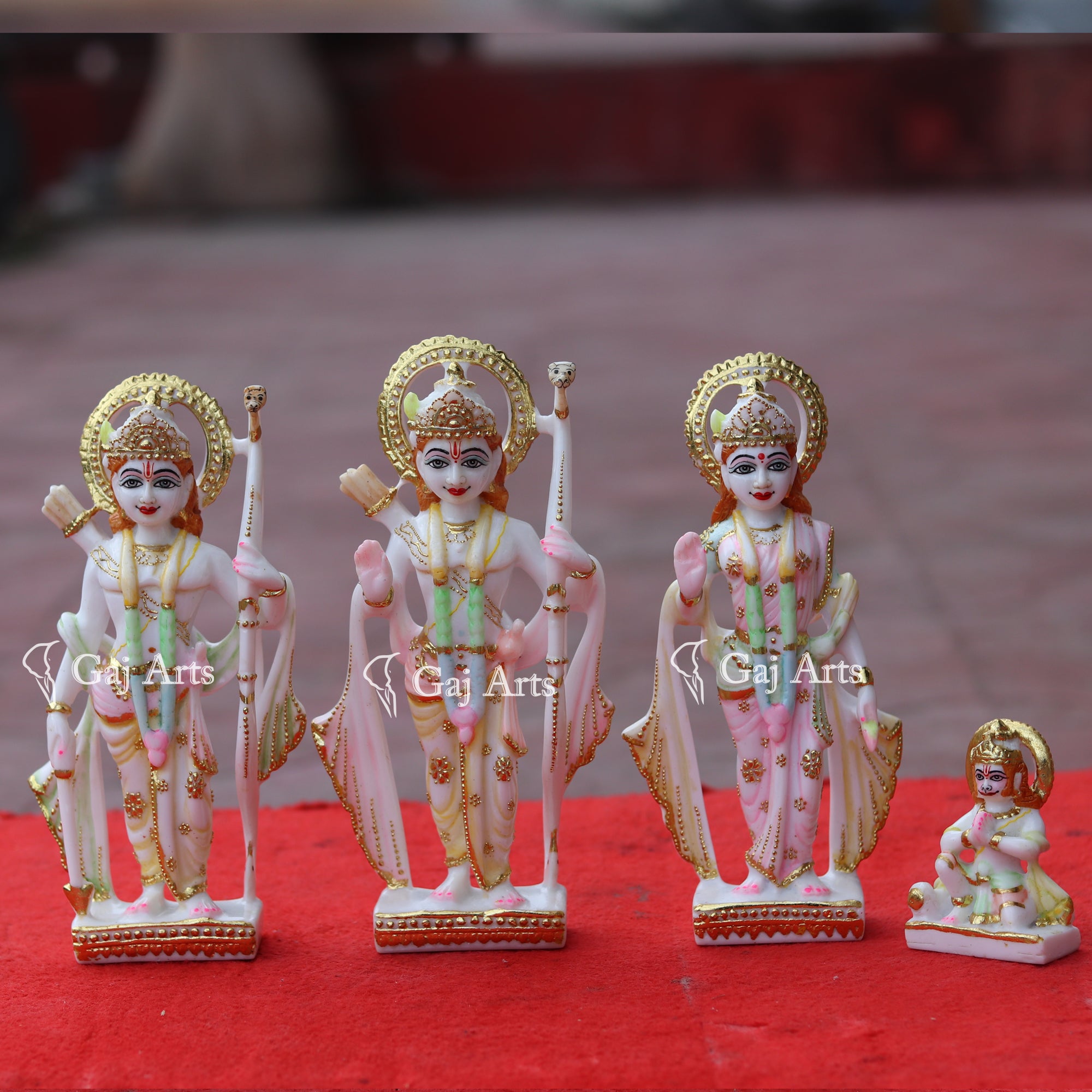 Makrana Marble Powder Ram Jodi Idol | 9 Inch