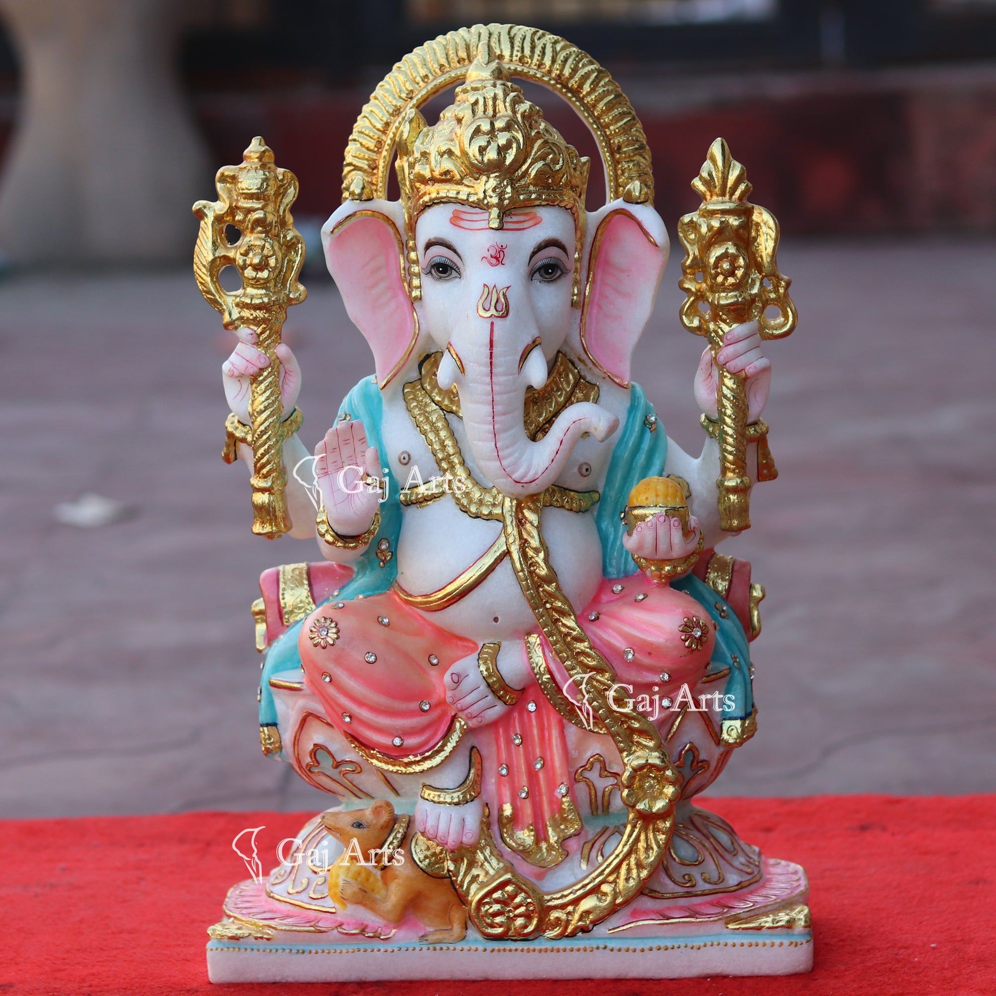 Super White Makrana Marble Ganesh Idol | 18 Inch