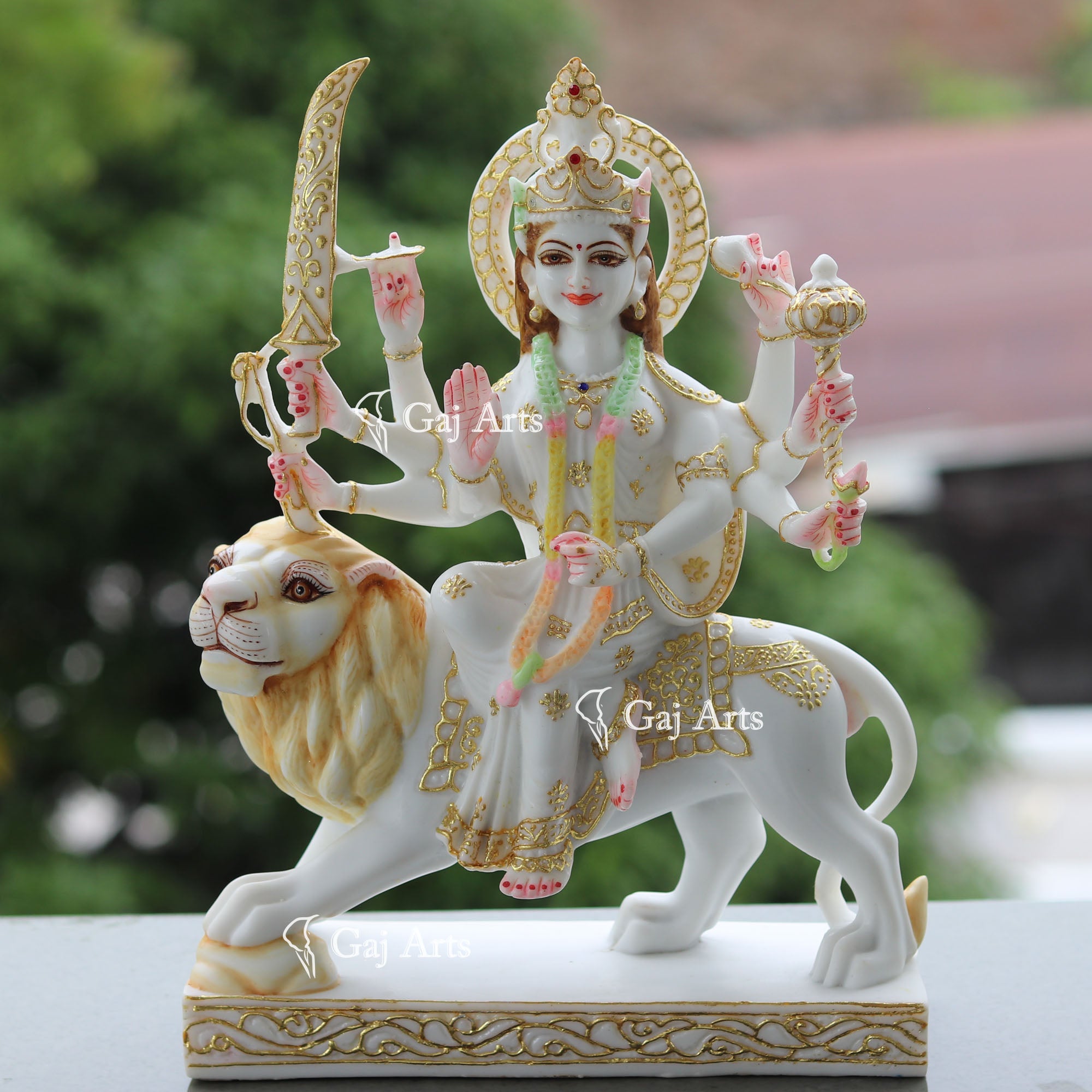 Korean Marble Durga Maa Idol | 12 Inch