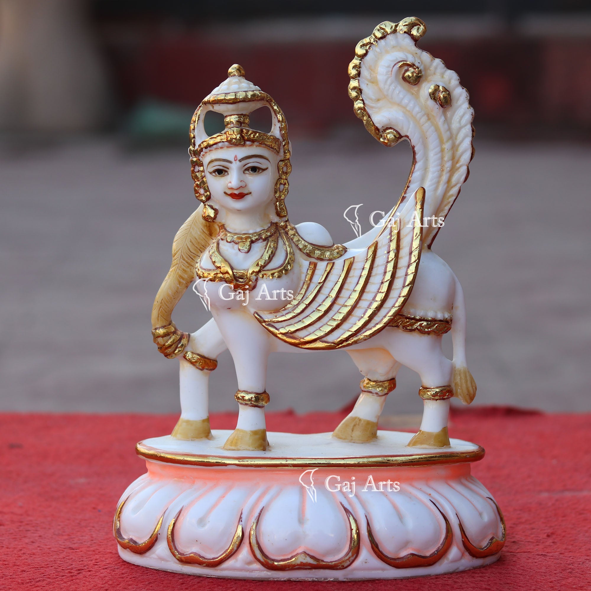 Makrana Marble Cow Statue | 11 Inch