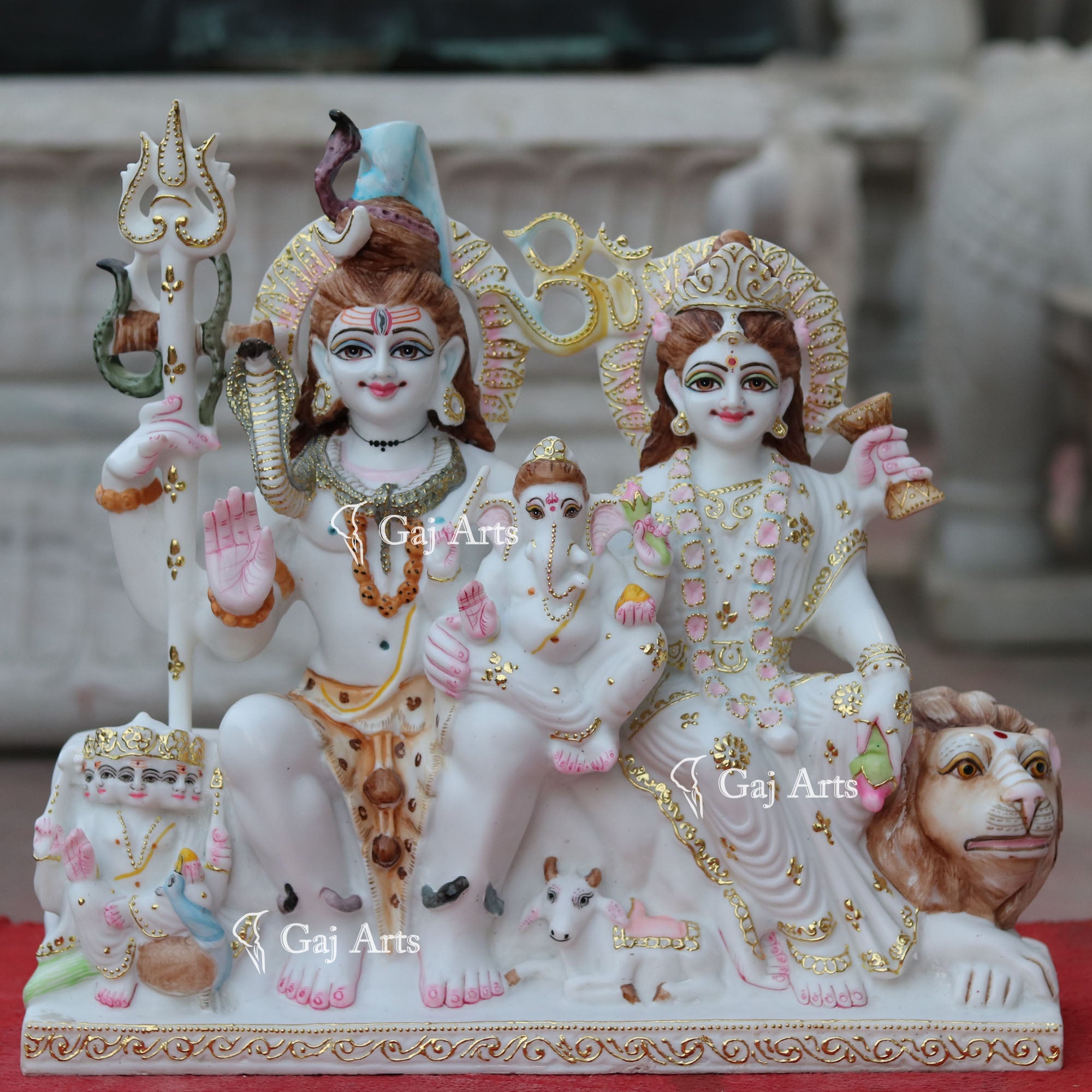 Marble Shiv Parivar Statue | 18 Inch
