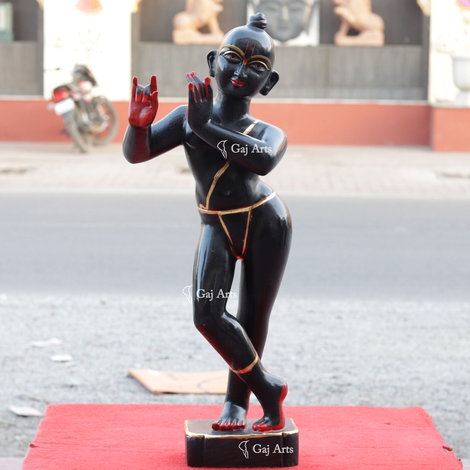 Rajasthan Black Marble Iskon Krishna Statue | 24 Inch
