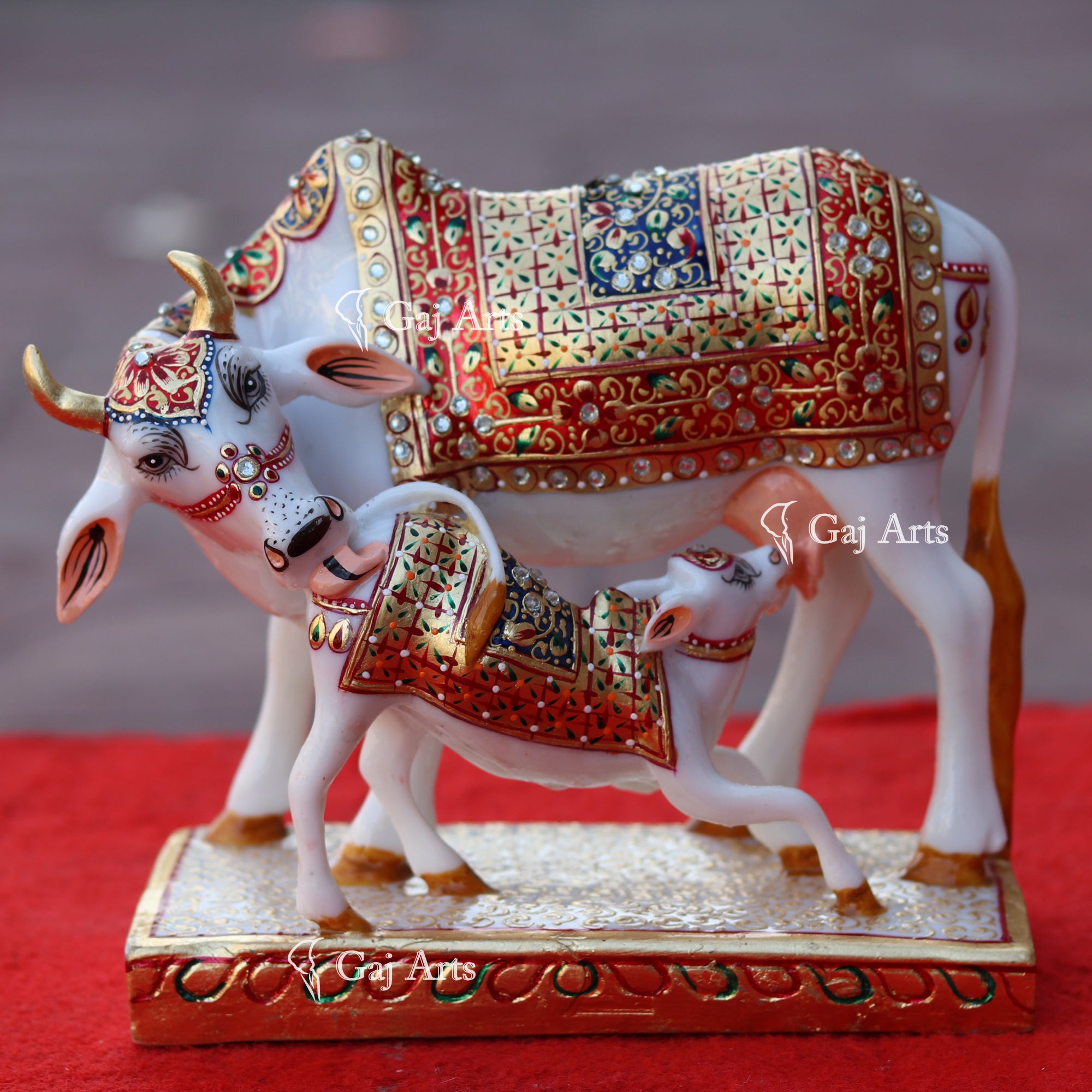 Makrana Marble Cow Idol | 9 Inch