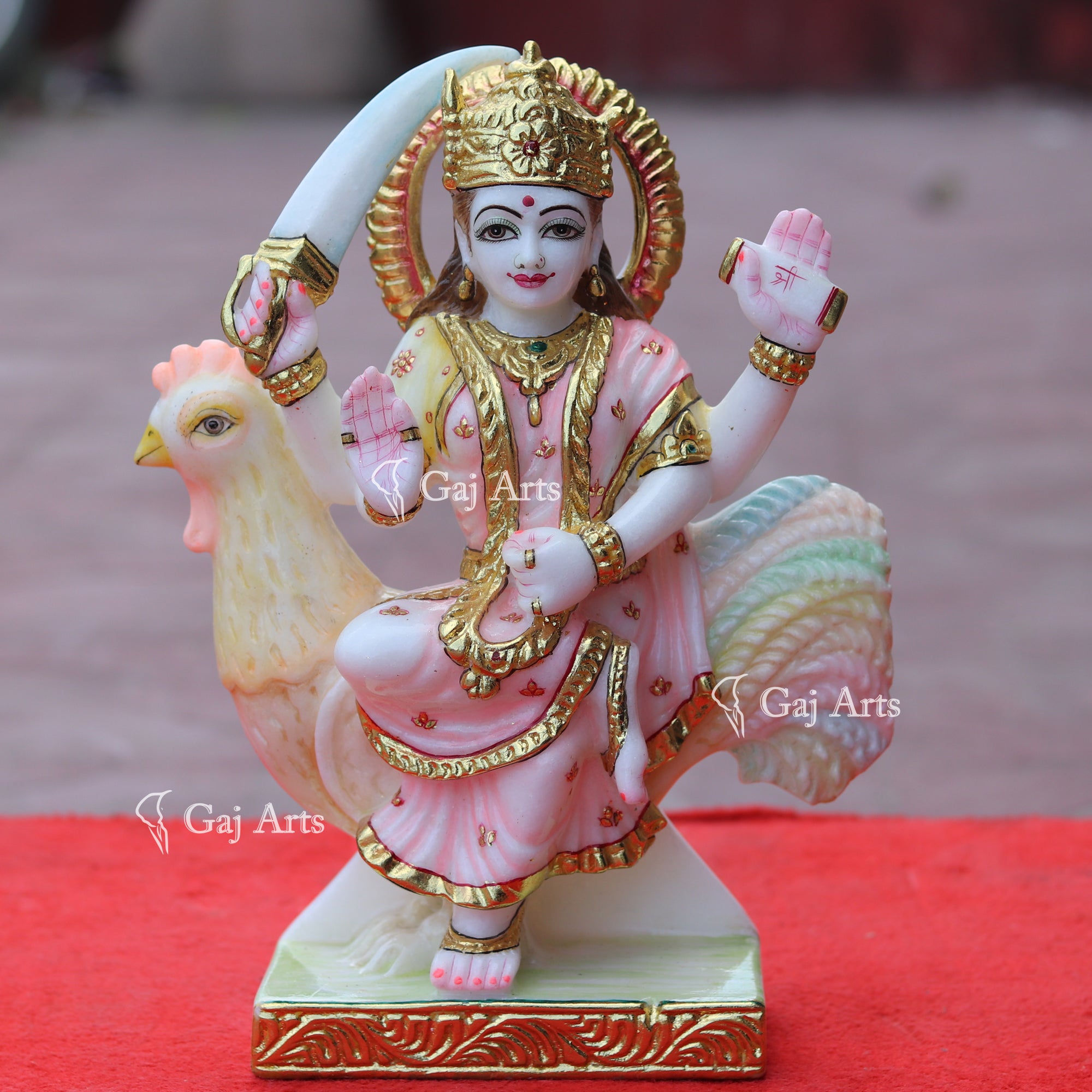 Marble Bahu Charni Mata Idol | 12 Inch