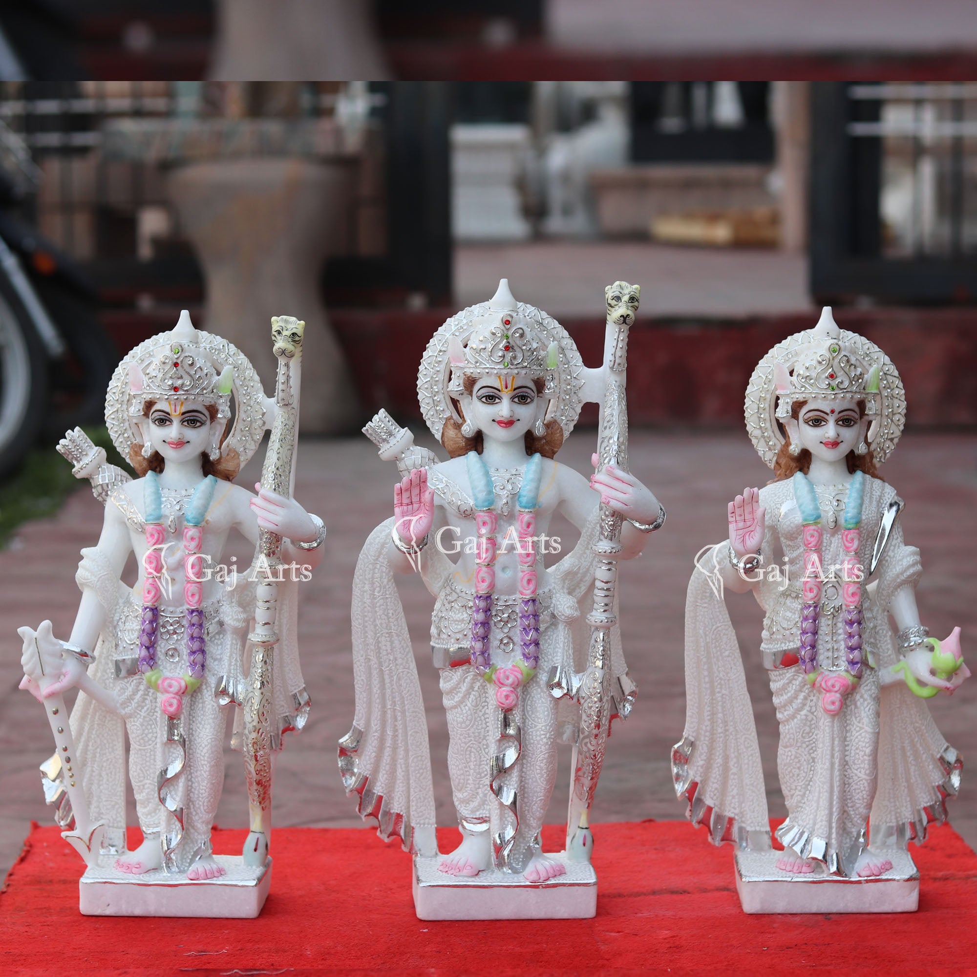 White Makrana Marble Ram Jodi Idol | 18 Inch