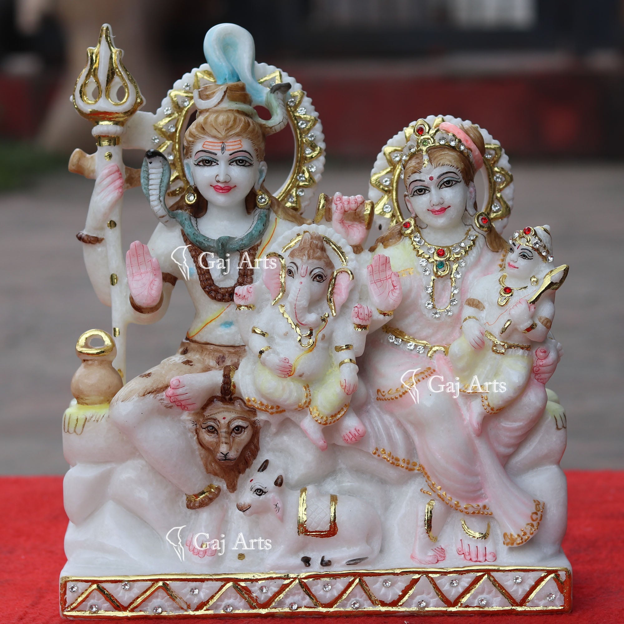 Marble Shiv Parivar Statue | 12 Inch