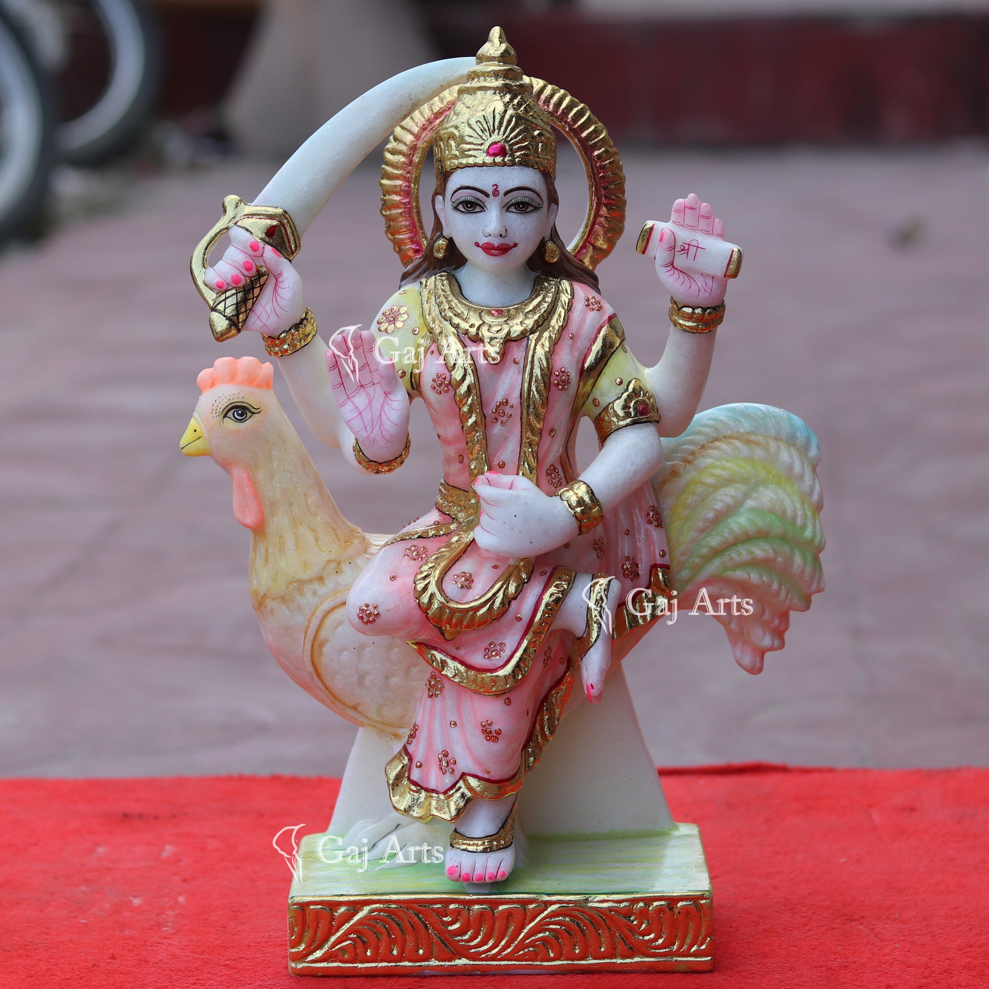 White Marble Bahu Charni Mata Idol | 15 Inch