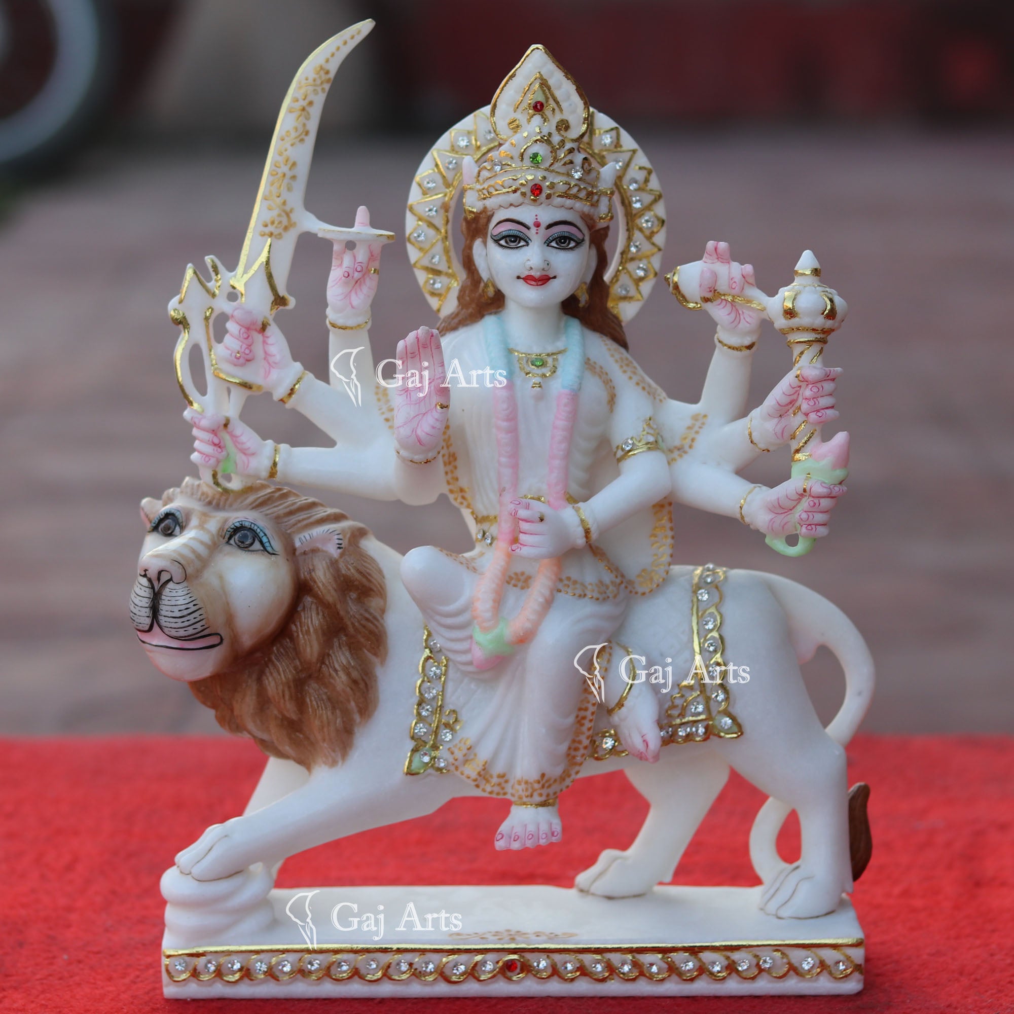 Marble Durga Mata Idol | 12 Inch