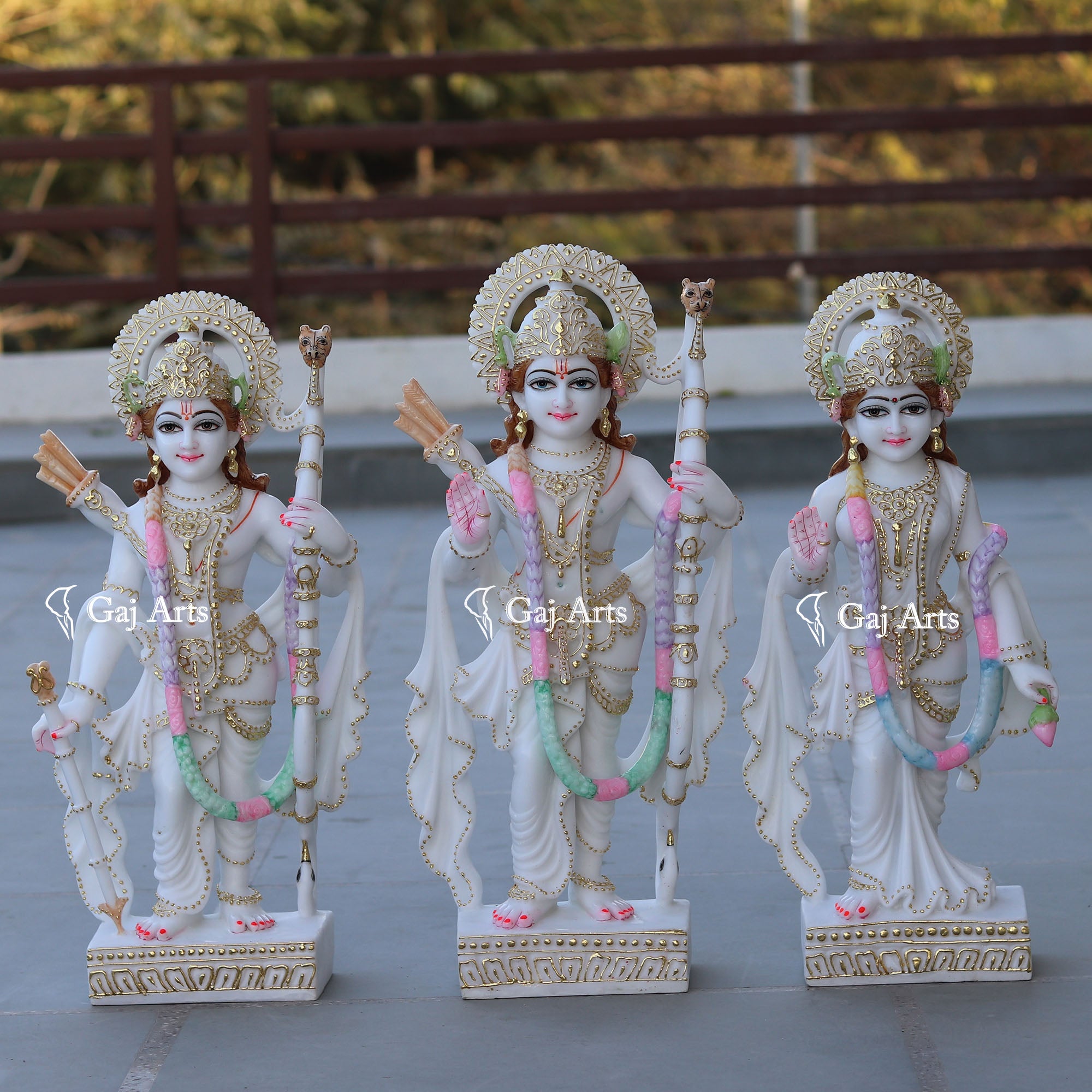 White Marble Ram Jodi Idol | 24 Inch