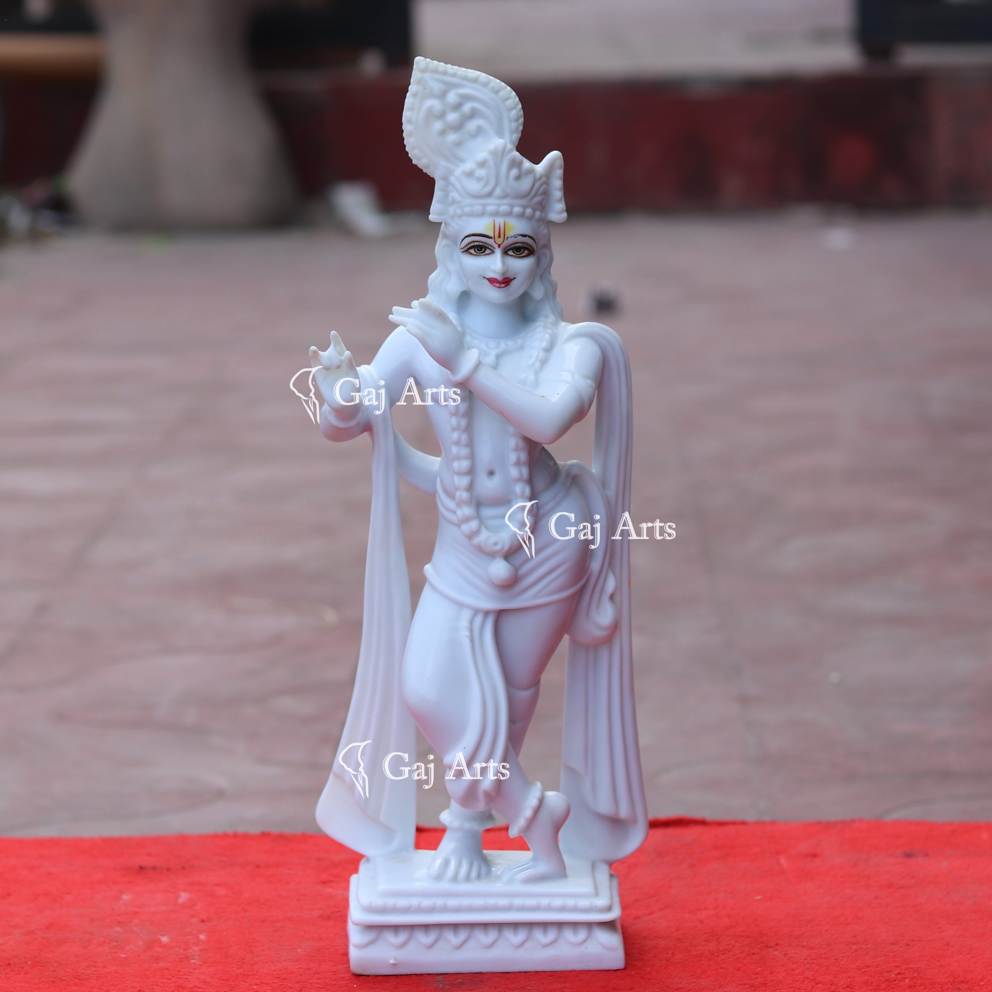 Makrana Marble Krishna Idol | 18 Inch