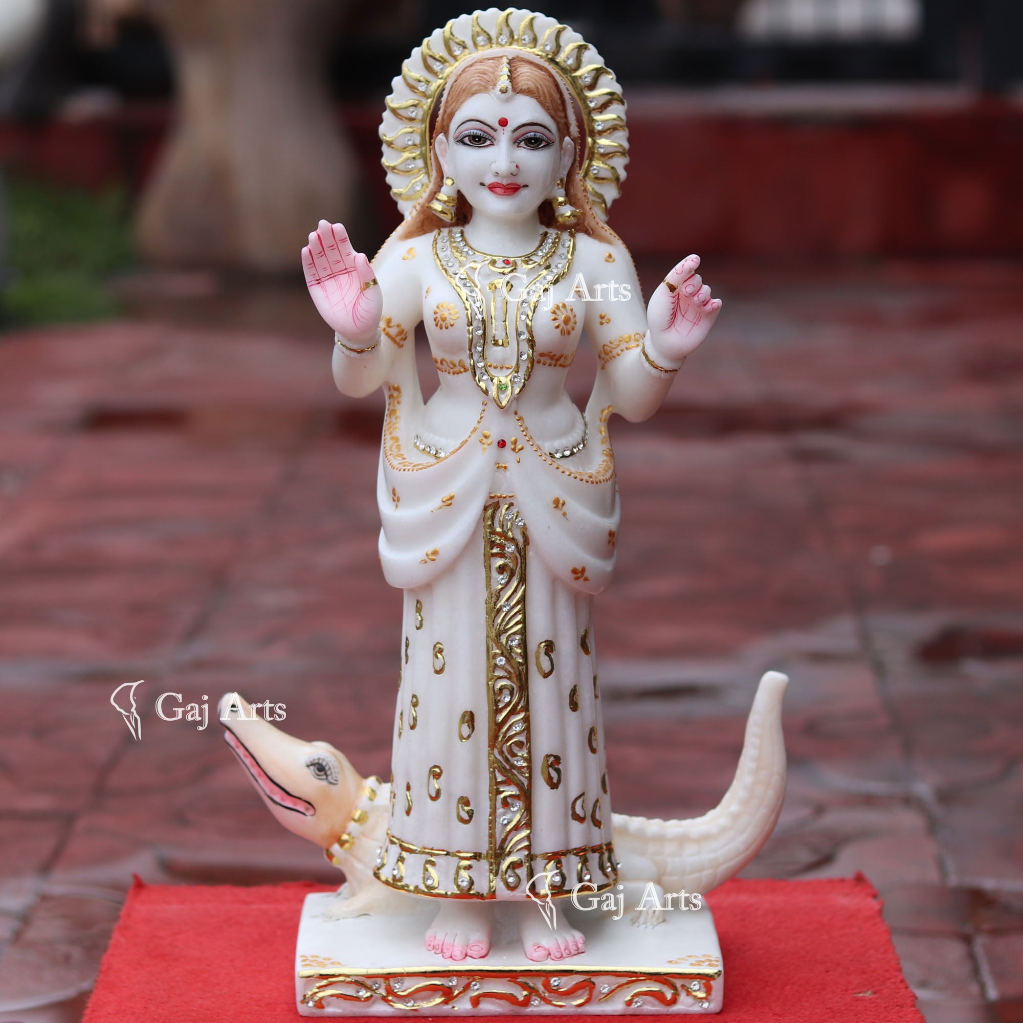 White Marble Khodiyar Maa Idol | 18 Inch