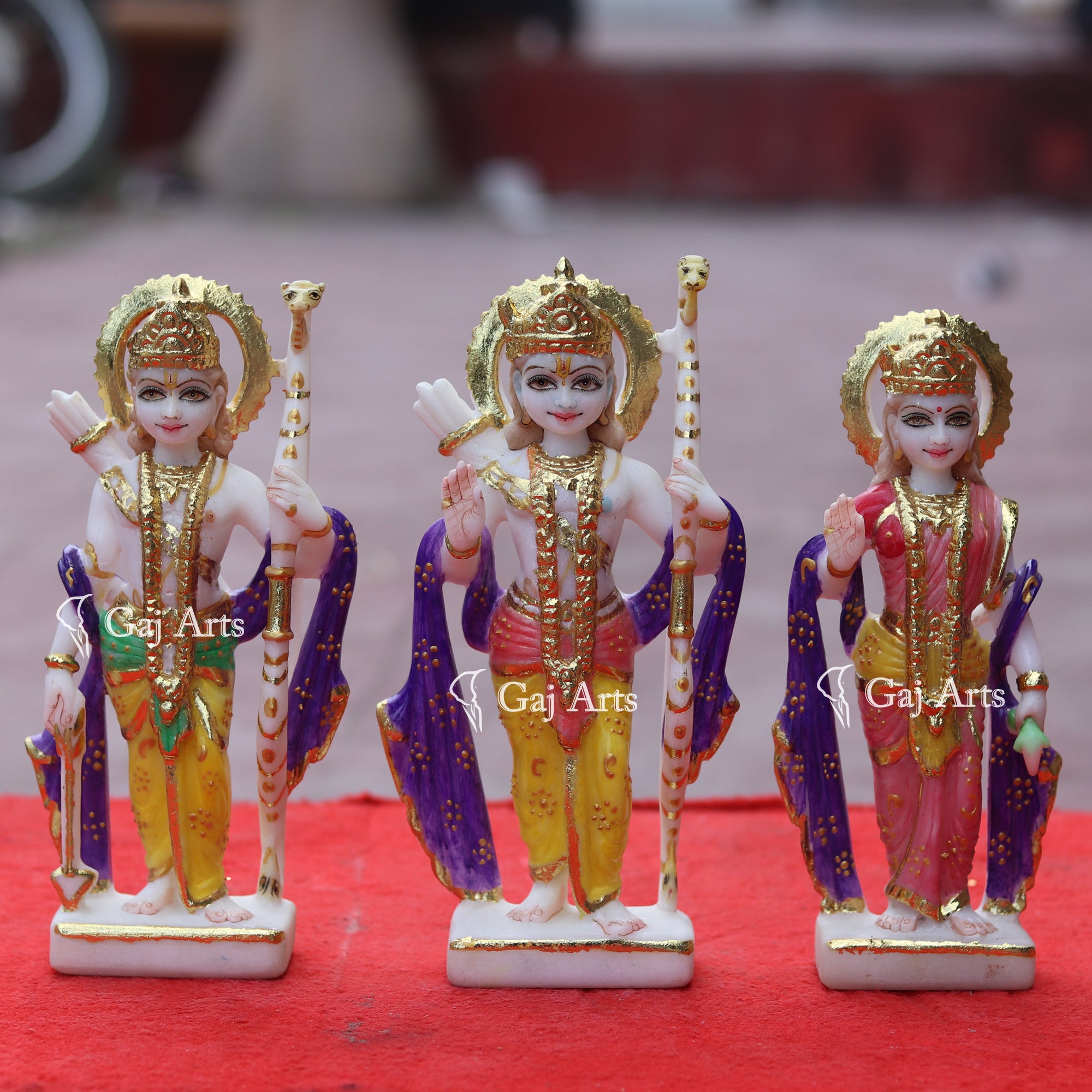 White Makrana Marble Ram Jodi Idol | 9 Inch