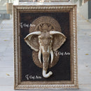 White Antique Finish Marble Elephant Face Wall Panel | 48 Inch