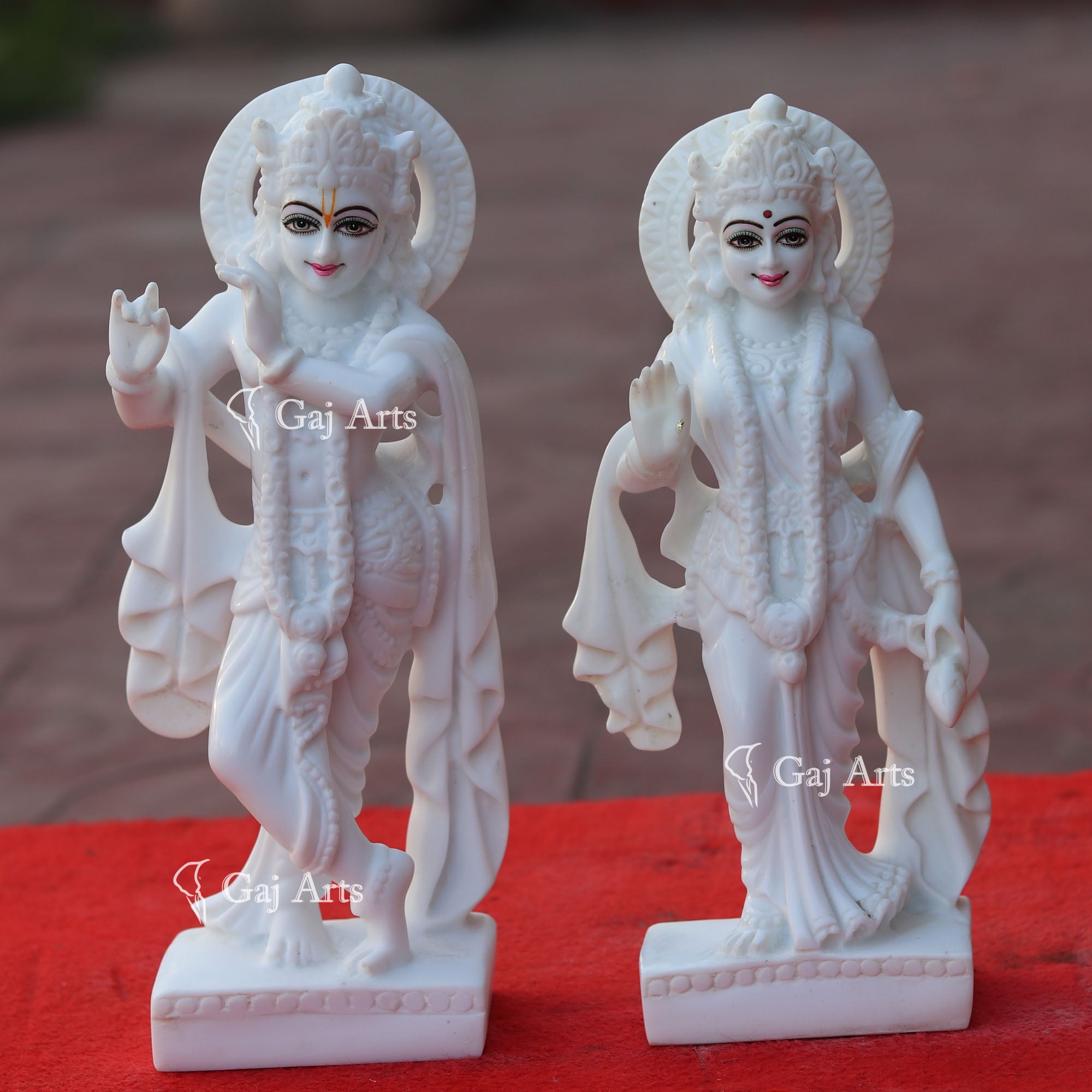 Marble Powder Radha Krishna Idol | 12 Inch