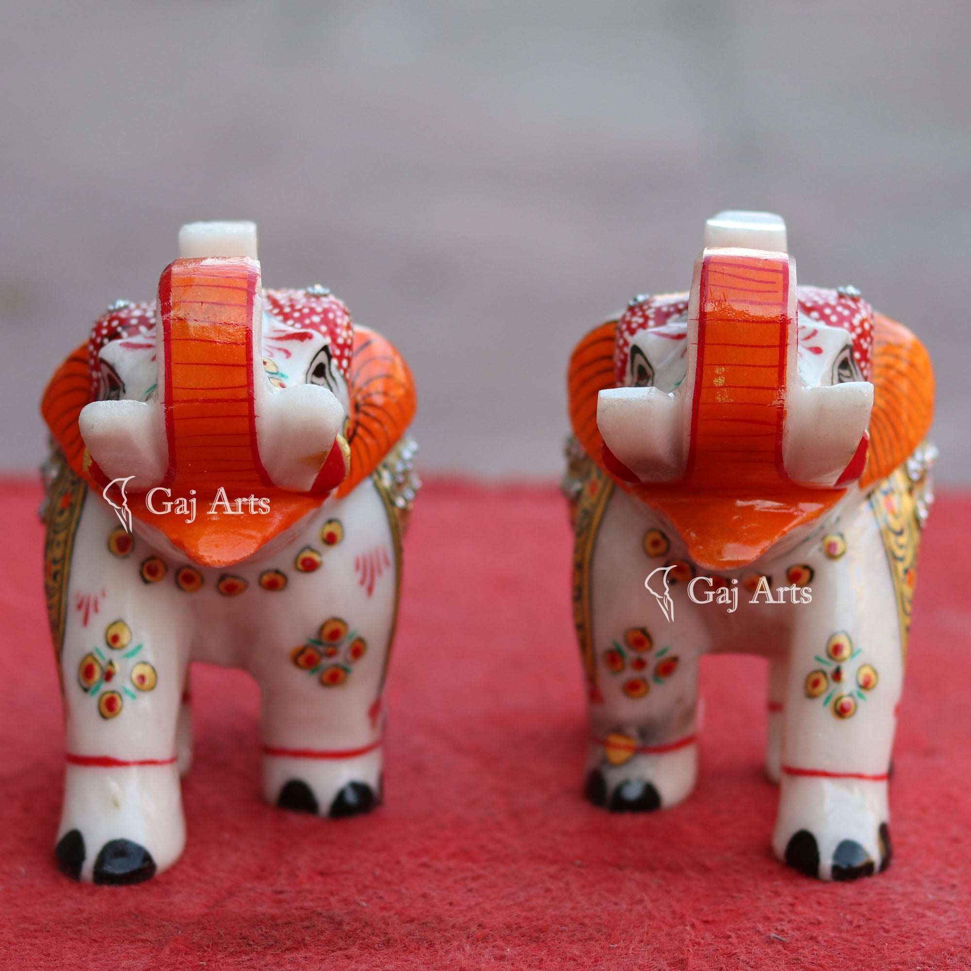 White Marble Elephant Statue | 6 Inch