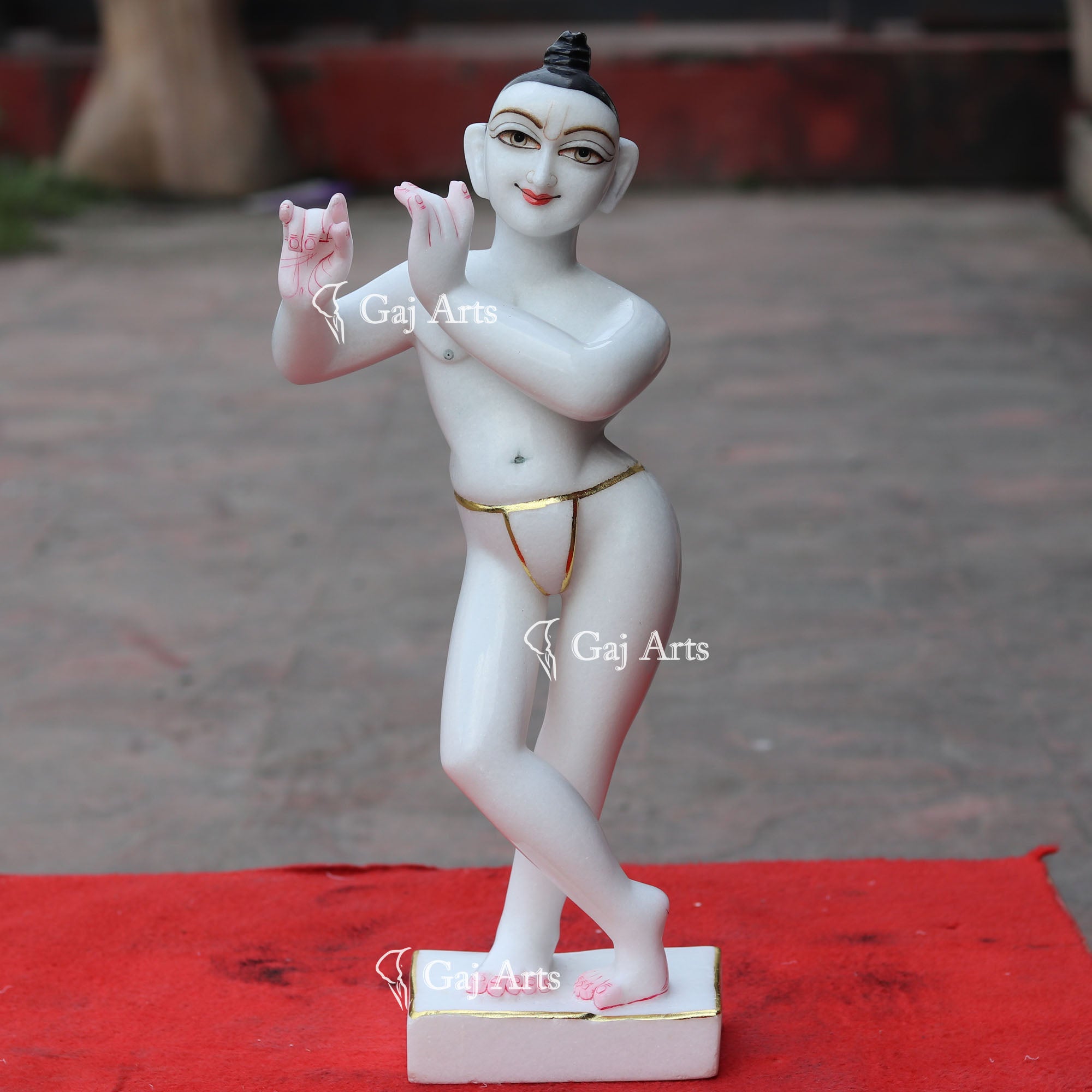 Makrana Marble Iskon Krishna Idol | 18 Inch