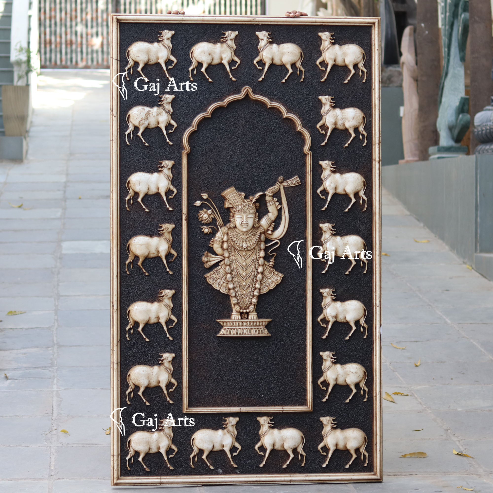 White Marble Shreenath Ji Wall Panel | 72 Inch