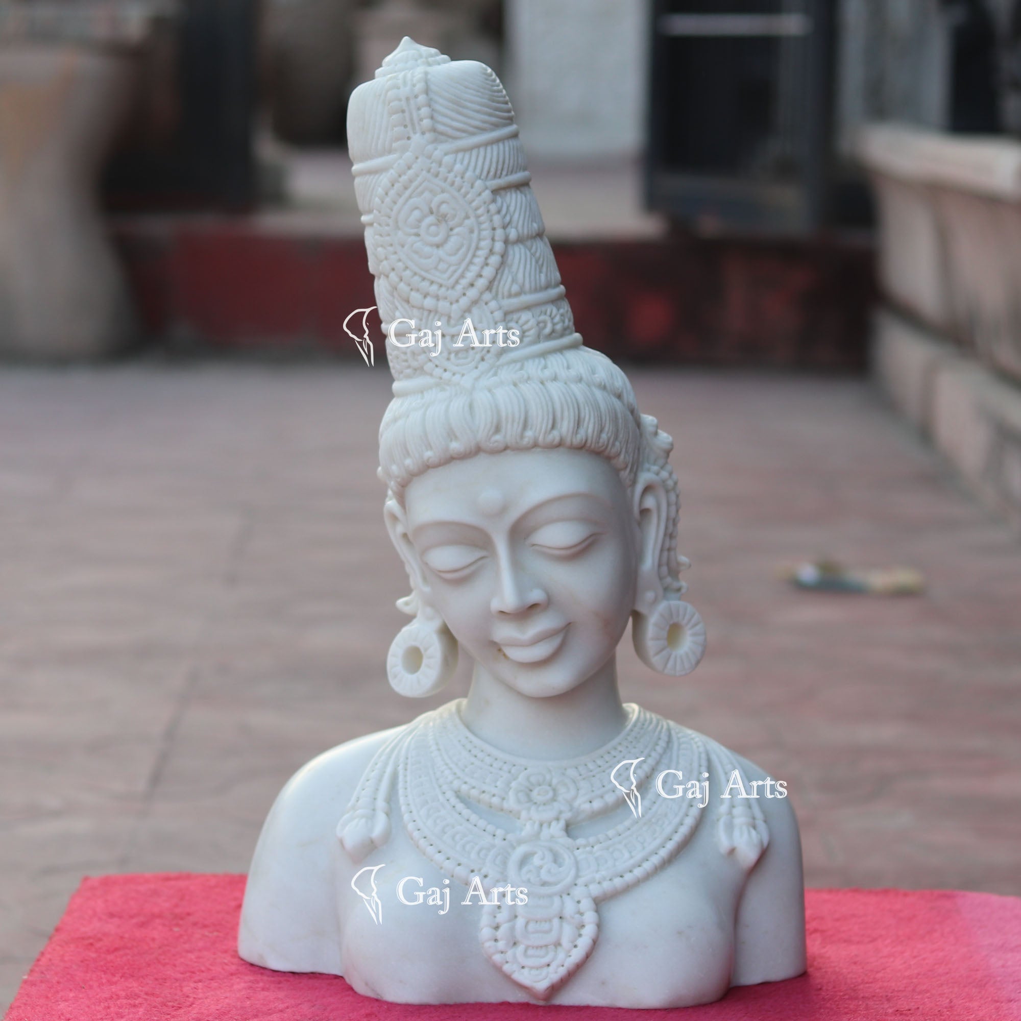 White Marble Lady Statue | 21 Inch