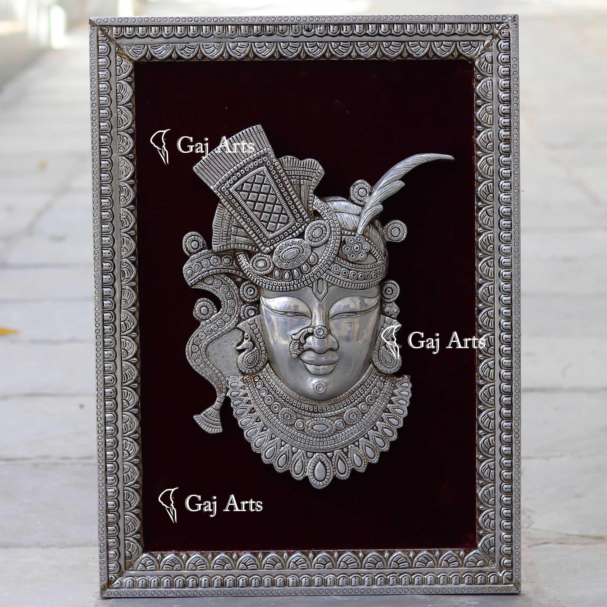 Wooden Shreenath Ji Wall Panel | 30 Inch