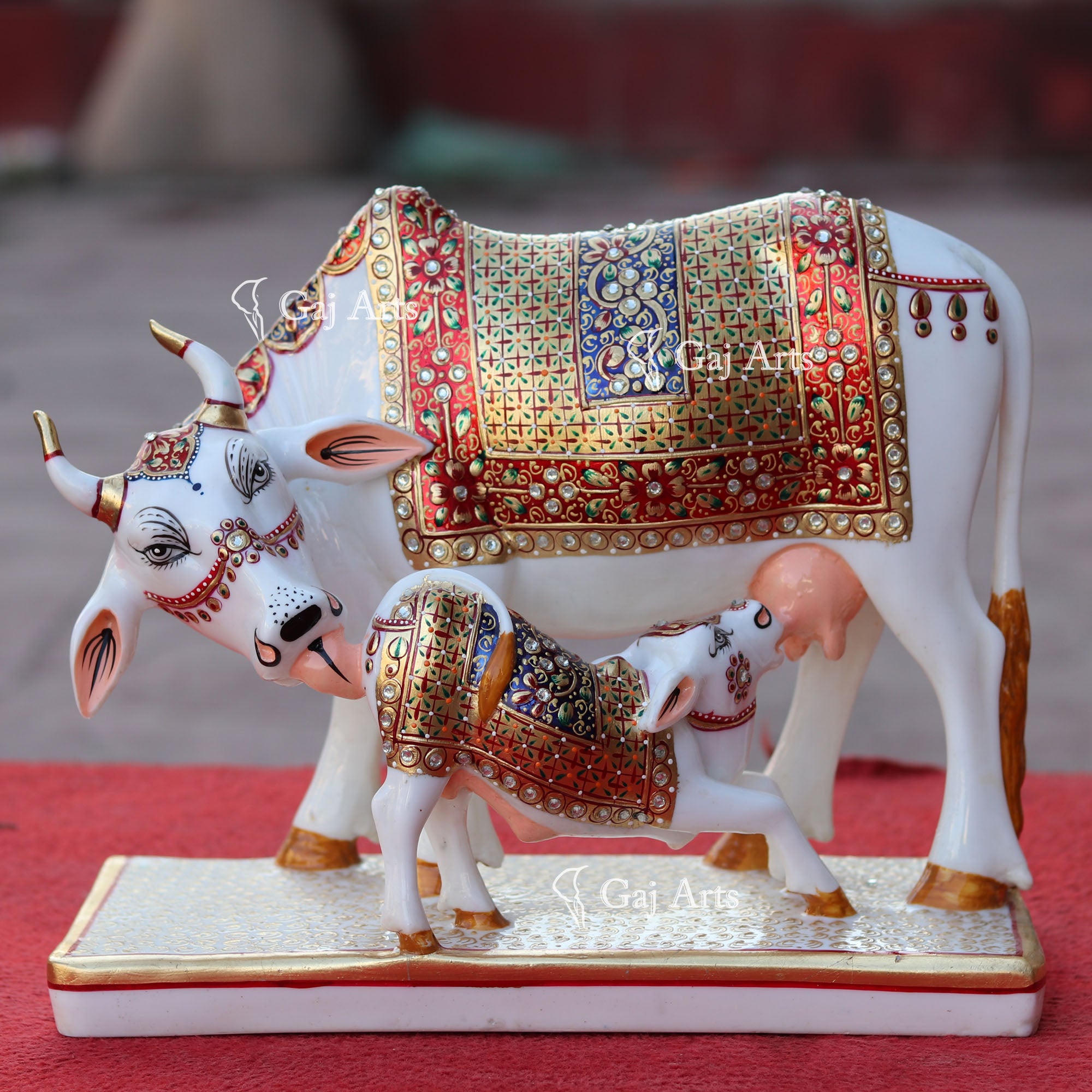 Makrana Marble Cow Statue | 12 Inch