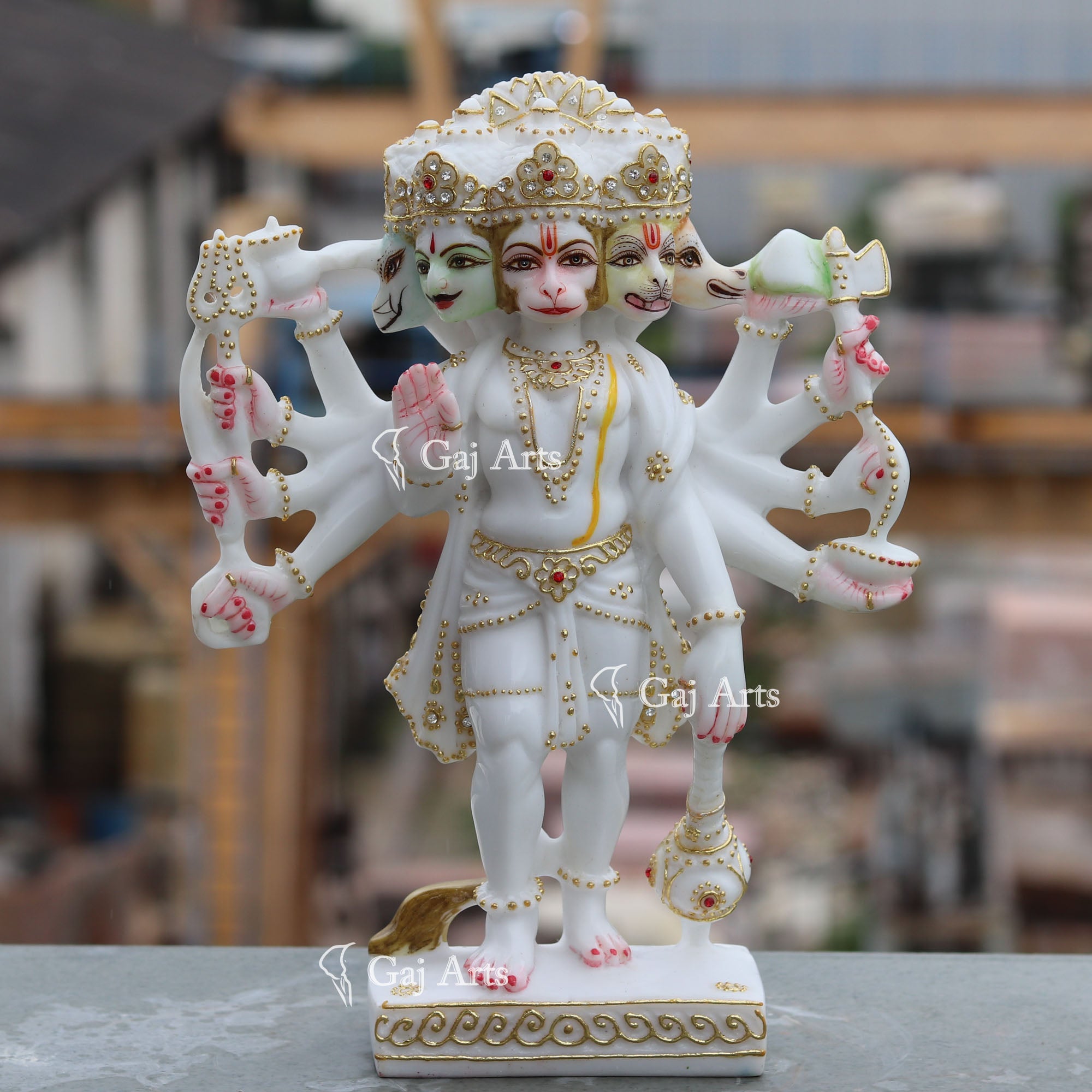 Marble Panchmukhi Hanuman Ji Idol | 12 Inch