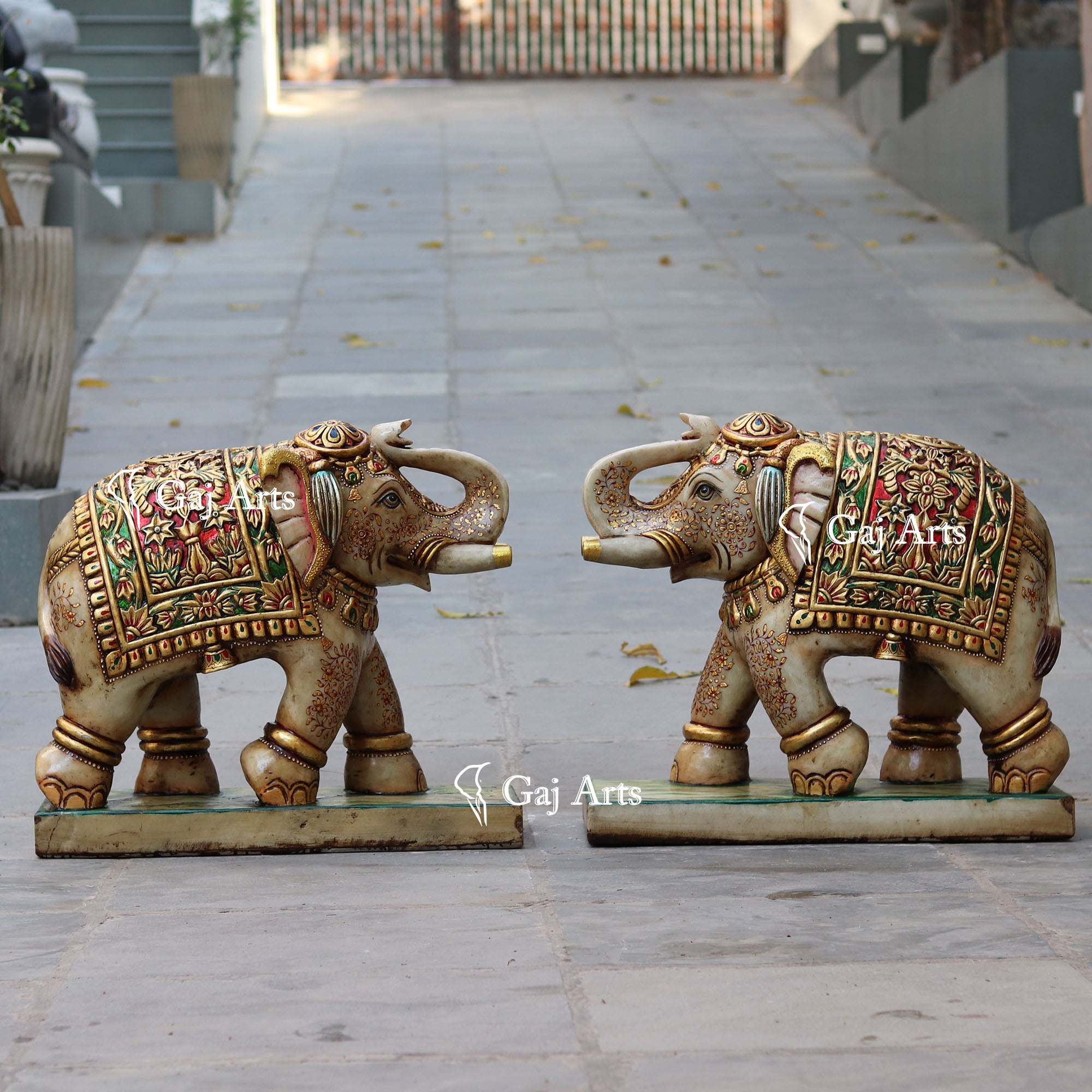 Makrana White Marble Elephant Statue | 24 Inch