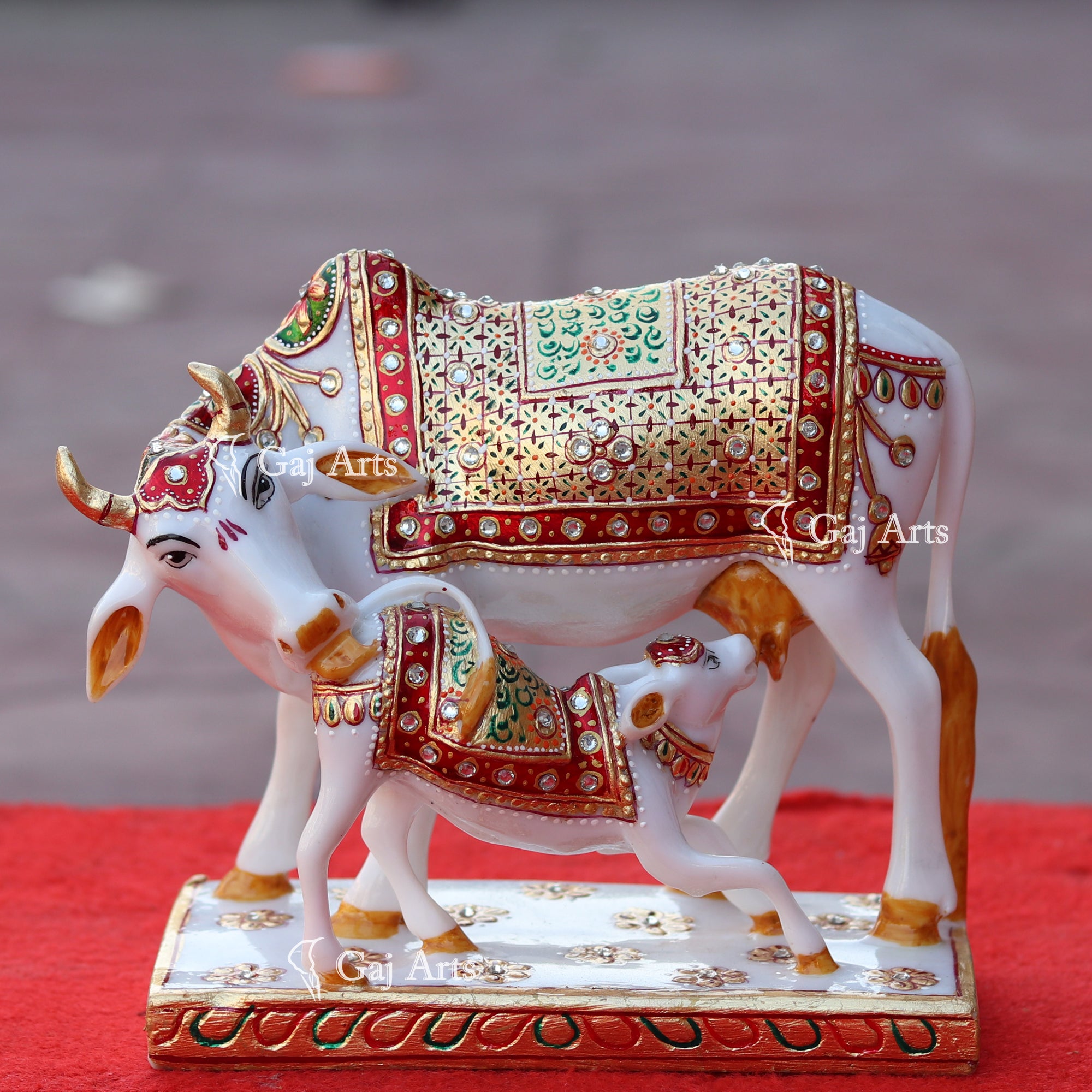 Makrana Marble Cow Statue | 9 Inch