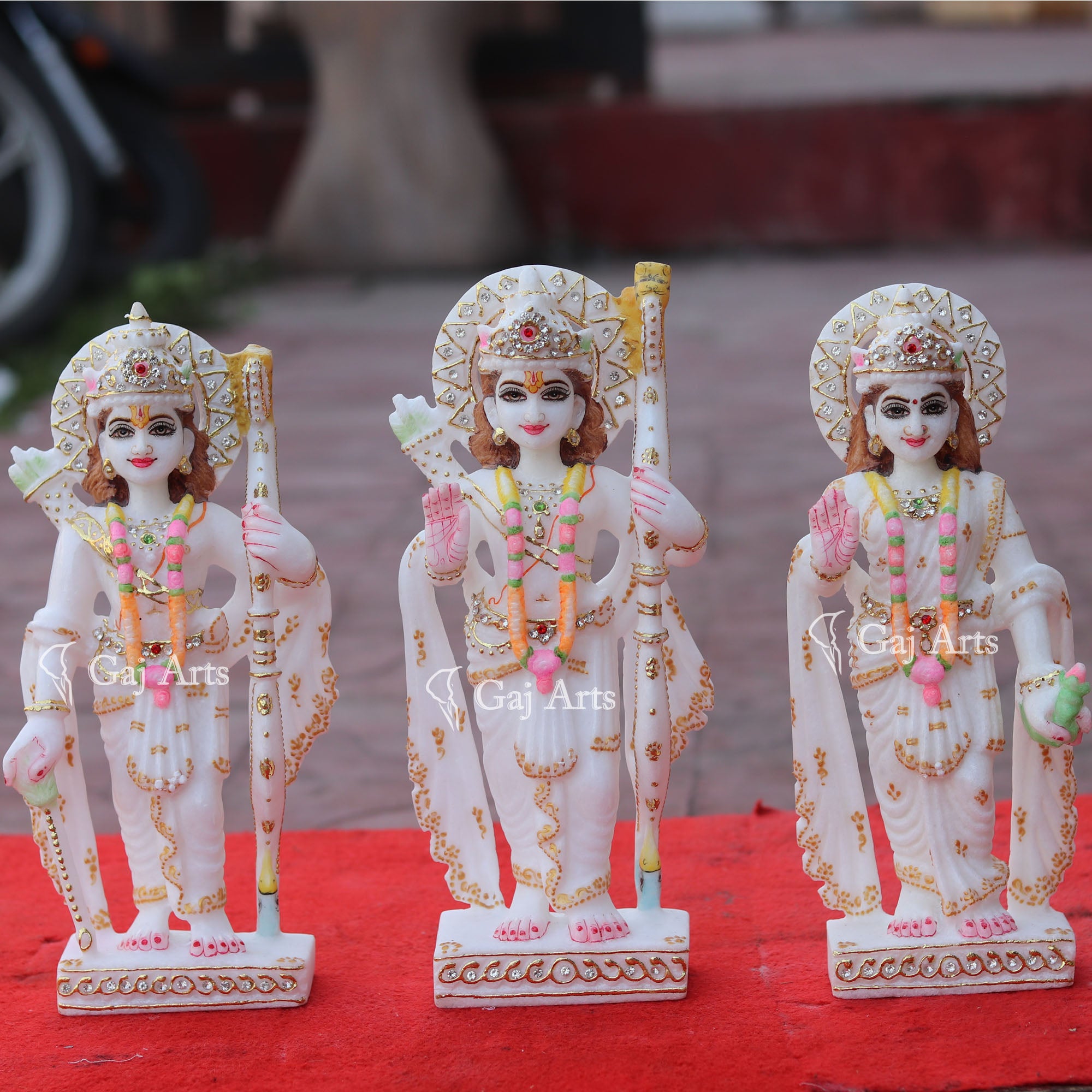 White Makrana Marble Ram Jodi Idol | 12 Inch